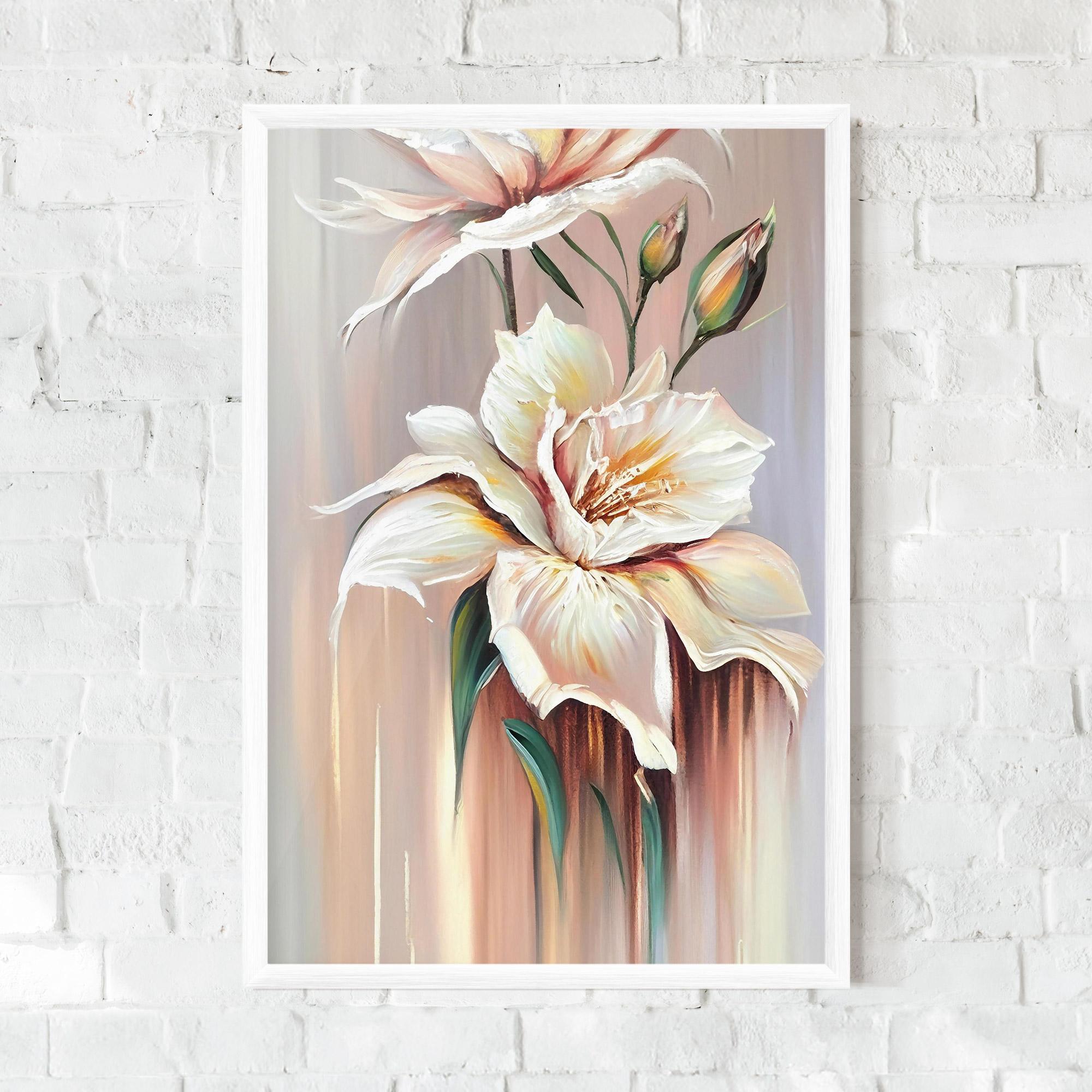 Gerahmte Poster Abstract Lily Painting mockup 0
