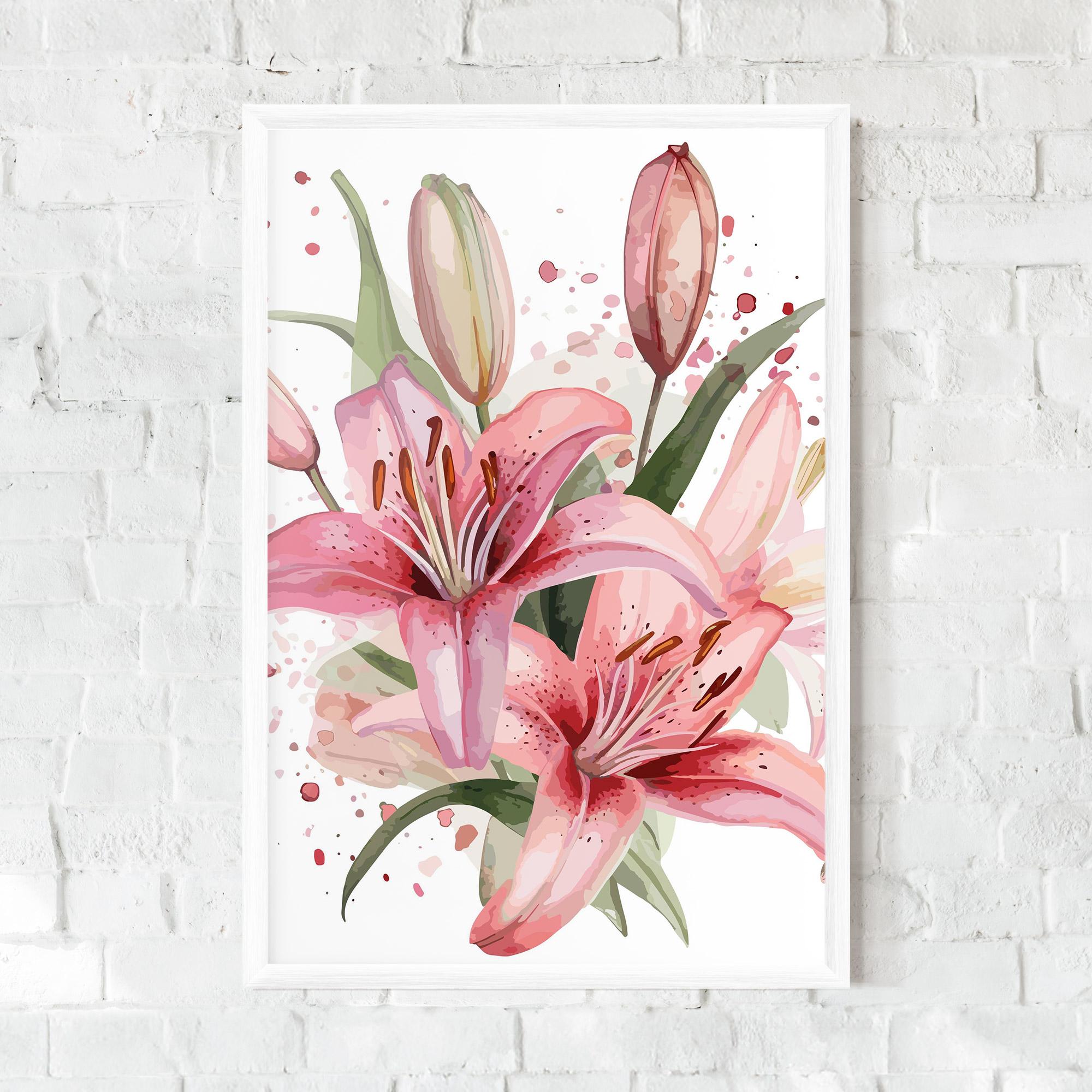 Gerahmte Poster Beautiful Pink Lily mockup 0