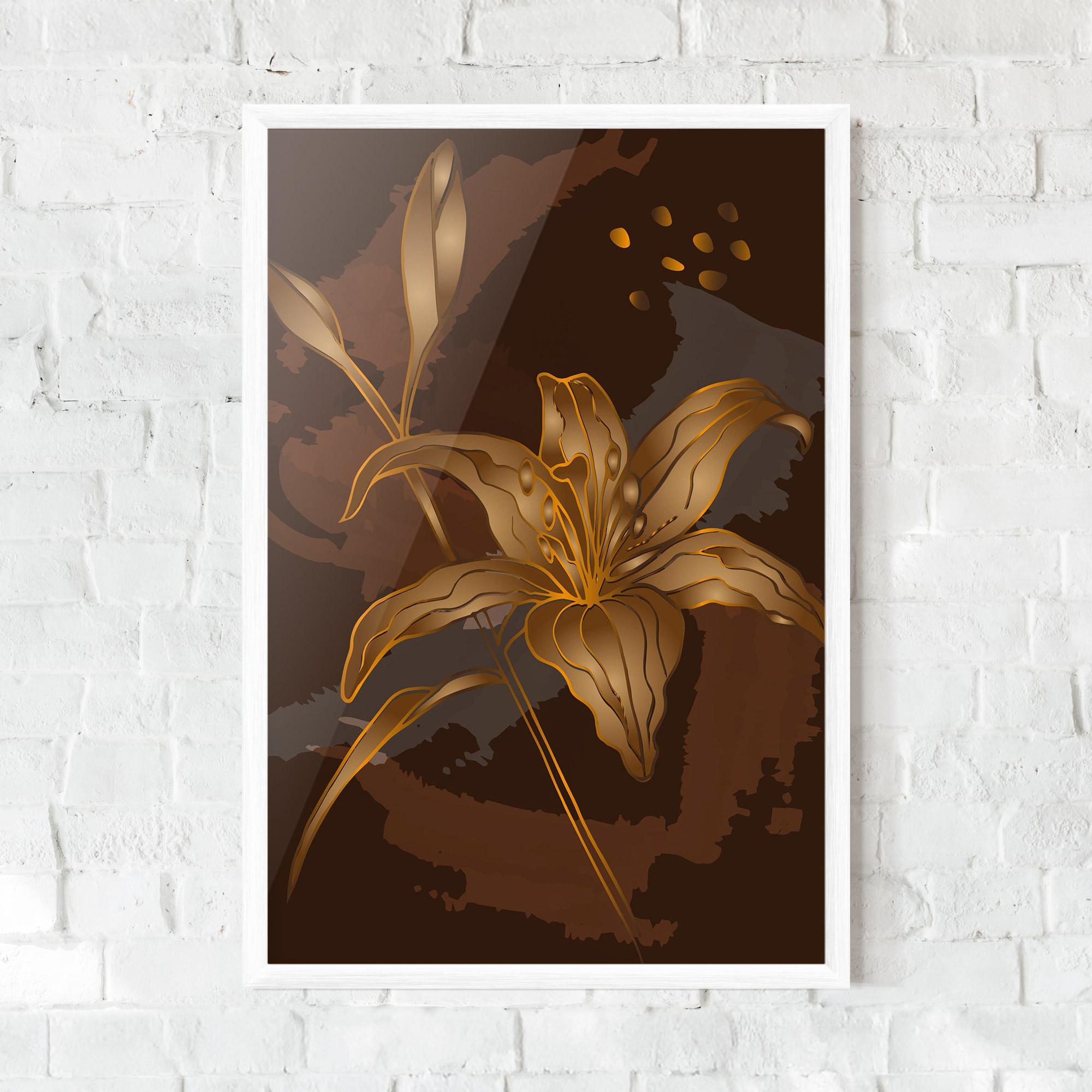 Gerahmte Poster Gold Brown Lily mockup 0