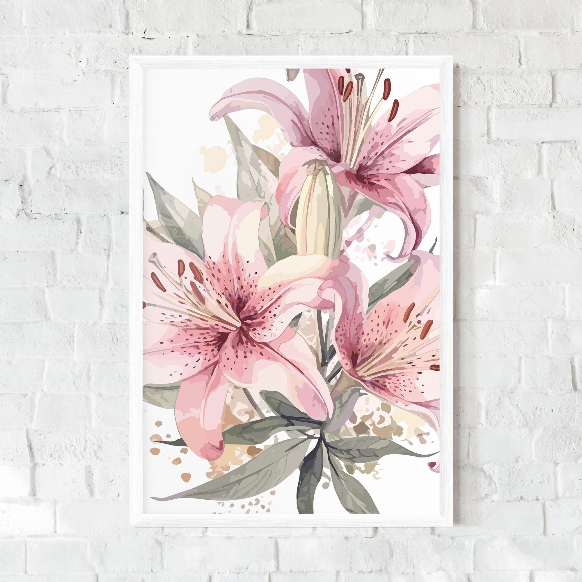 Gerahmte Poster Light Pink Lily Art mockup 0