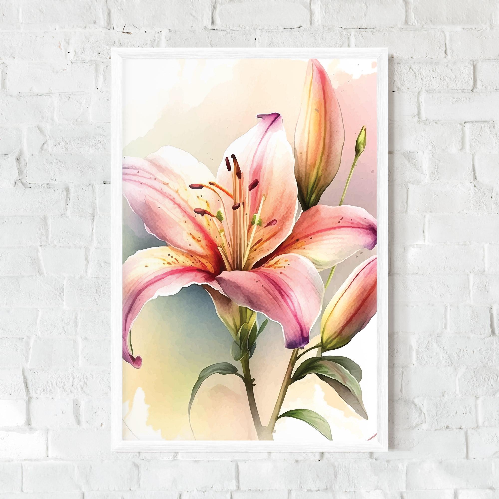 Gerahmte Poster Pink Orange Lily mockup 0