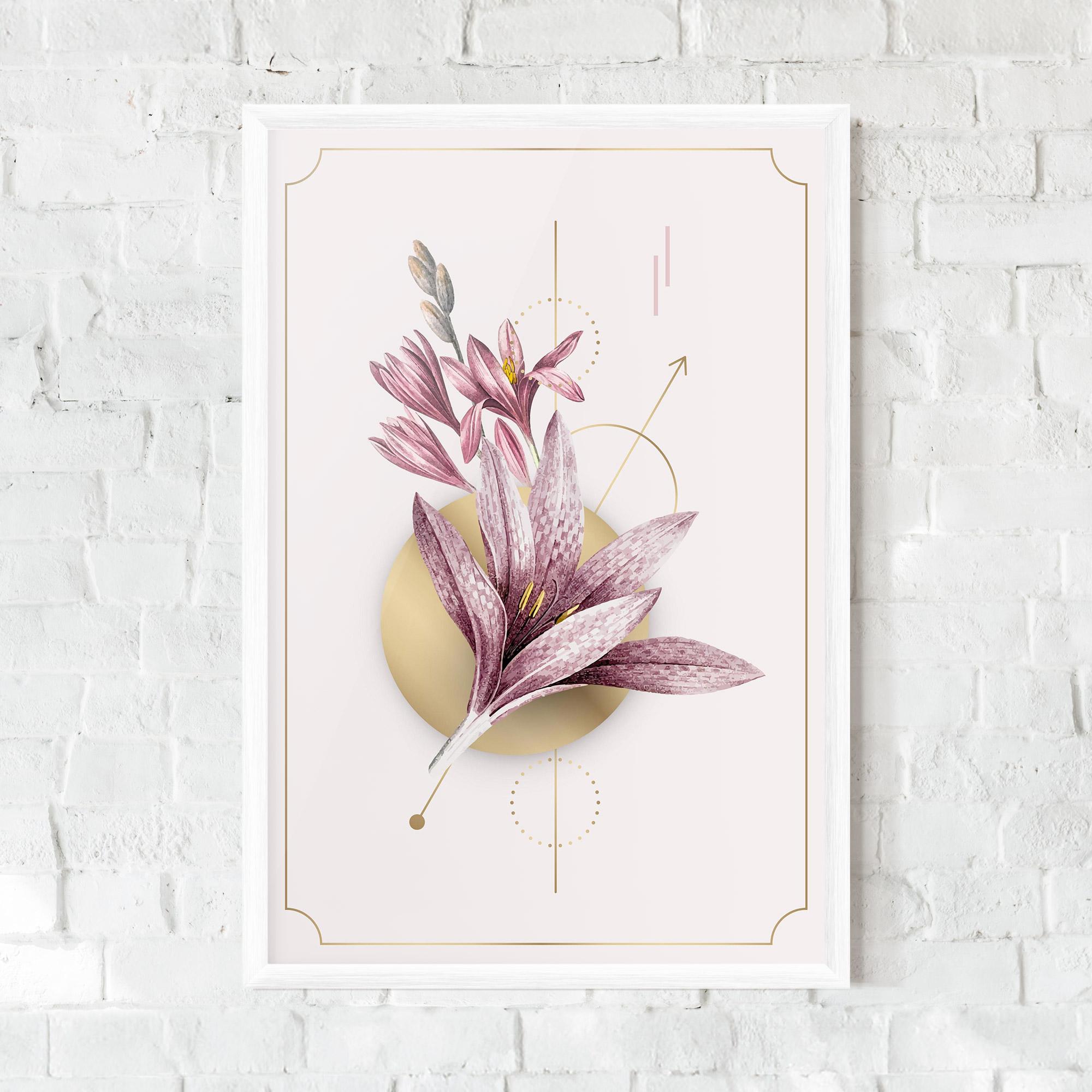 Gerahmte Poster Purple Gold Lily mockup 0