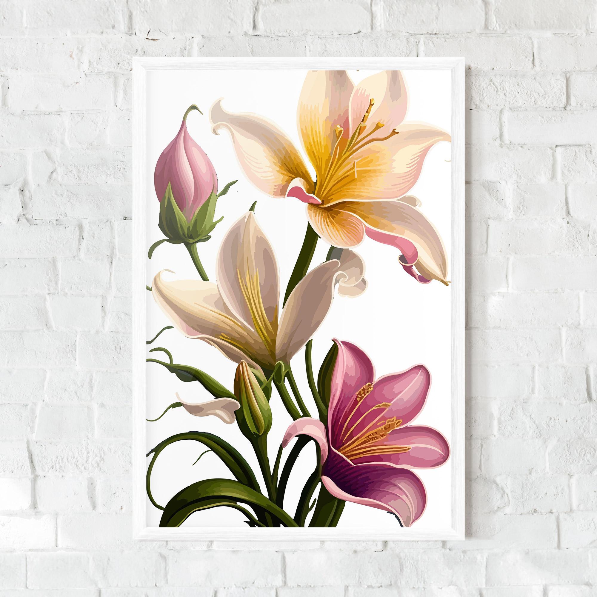 Gerahmte Poster Purple White Lily mockup 0