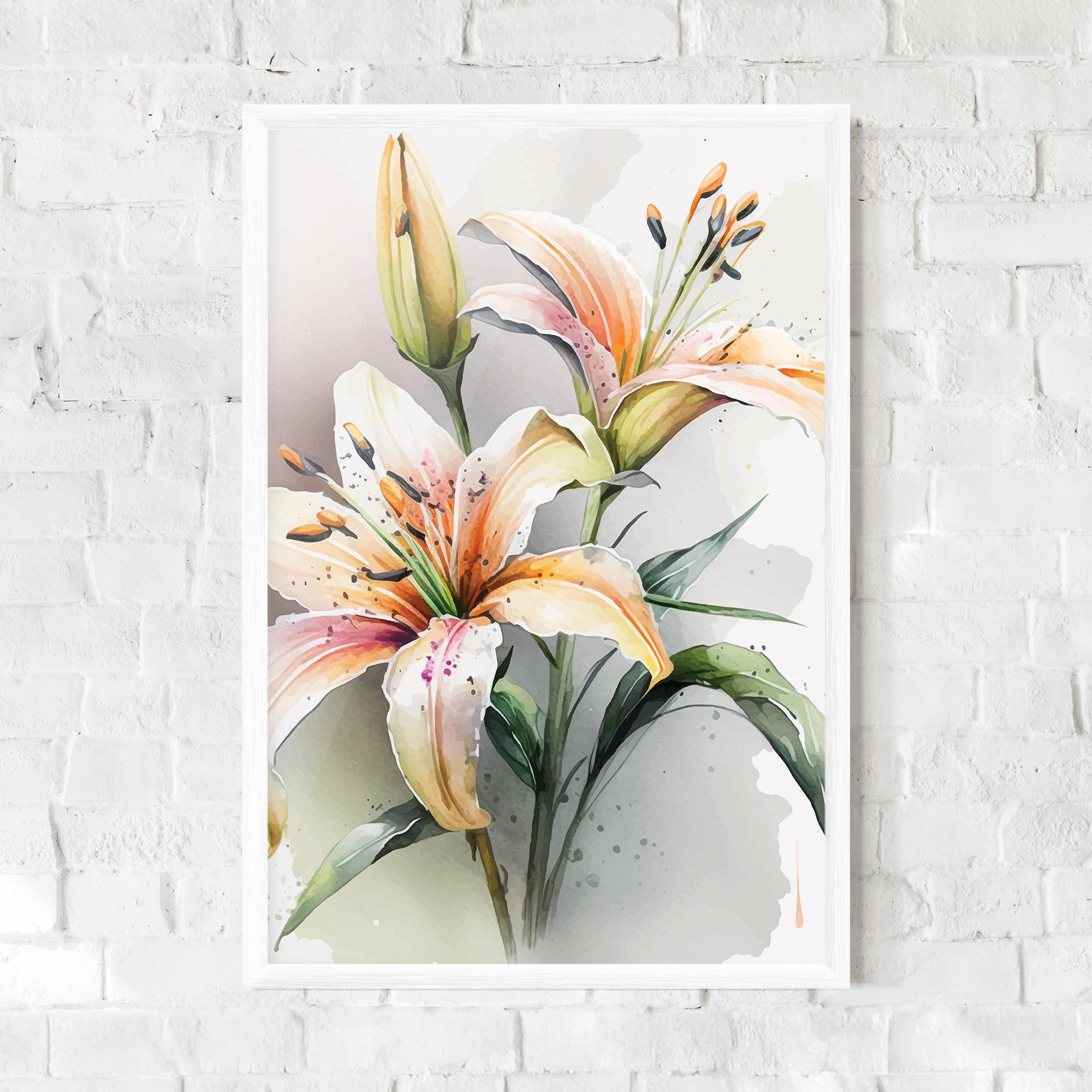 Gerahmte Poster White Orange Lily mockup 0