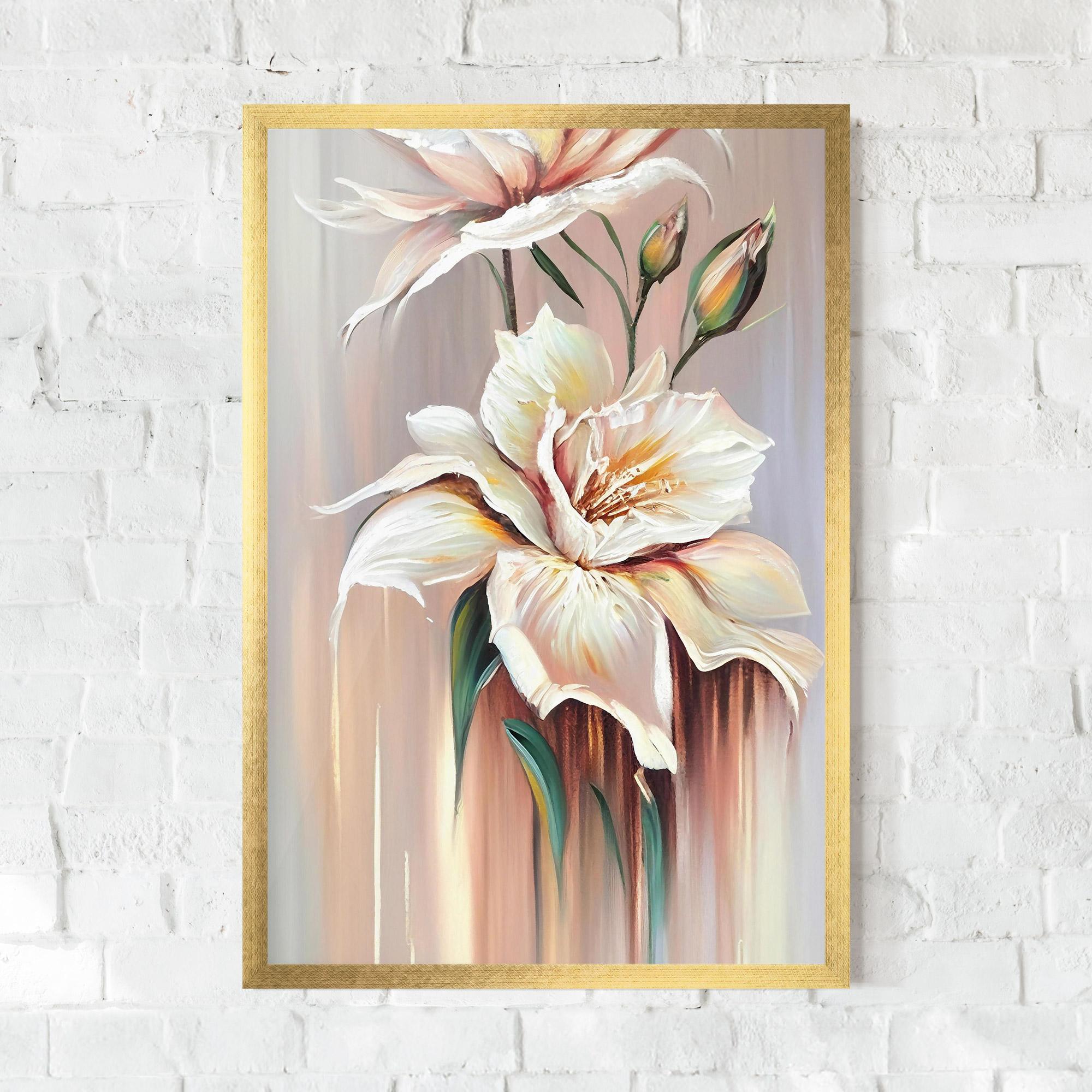 Gerahmte Poster Abstract Lily Painting mockup 0