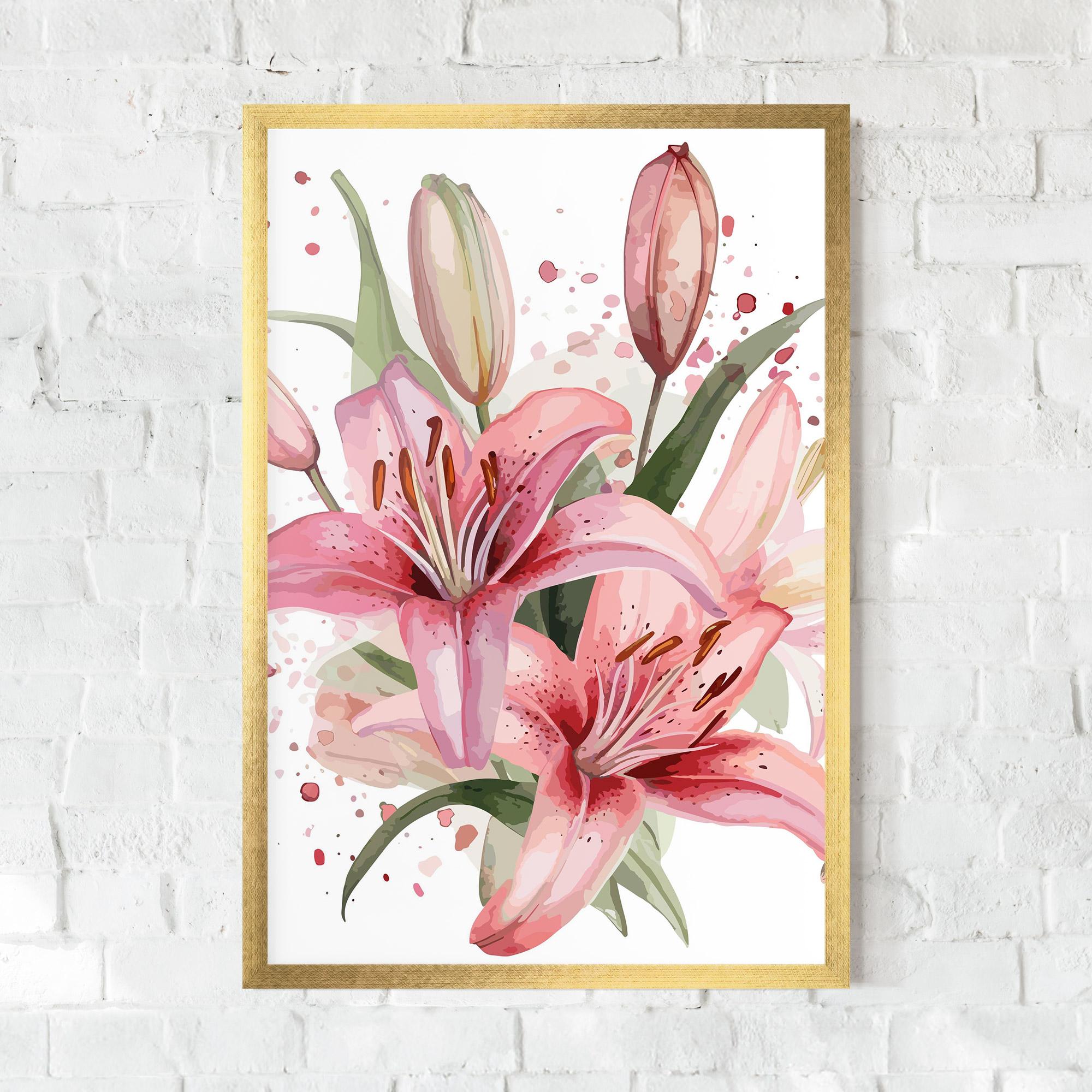 Gerahmte Poster Beautiful Pink Lily mockup 0