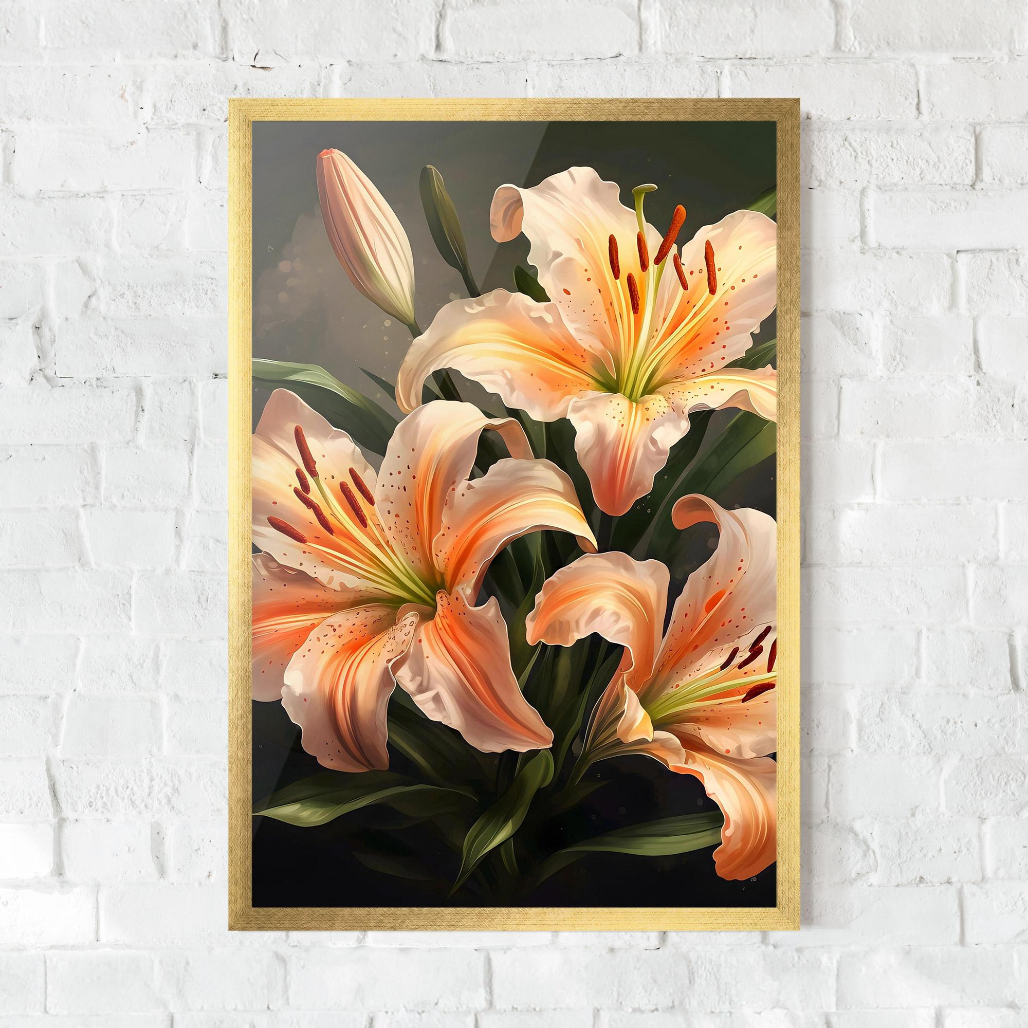 Gerahmte Poster Light Orange Lily mockup 0