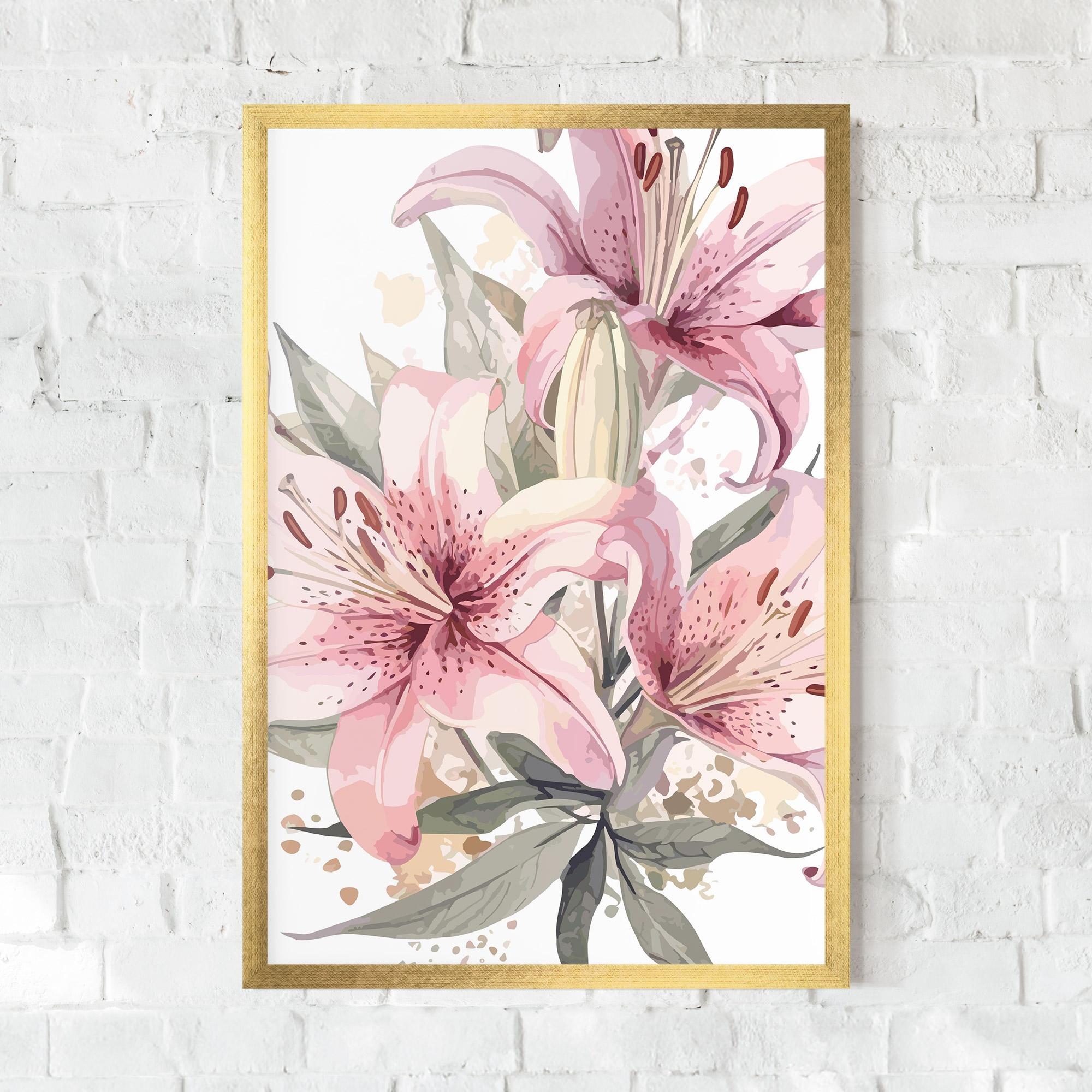 Gerahmte Poster Light Pink Lily Art mockup 0