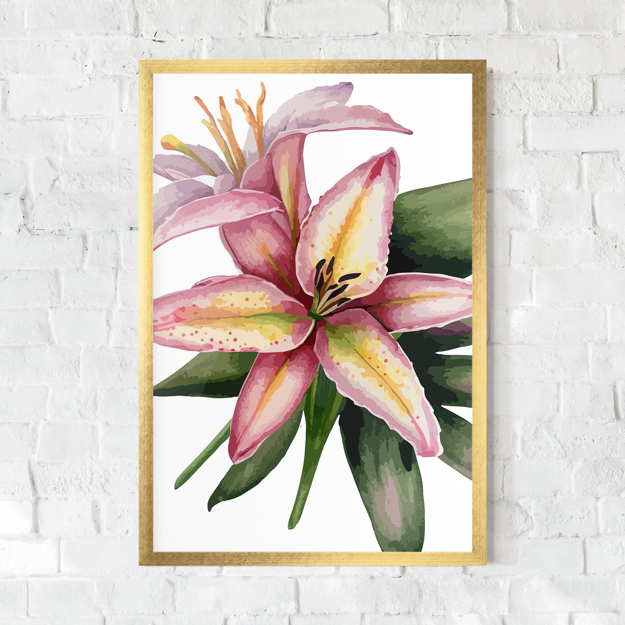 Gerahmte Poster Lily Pretty Pink mockup 0