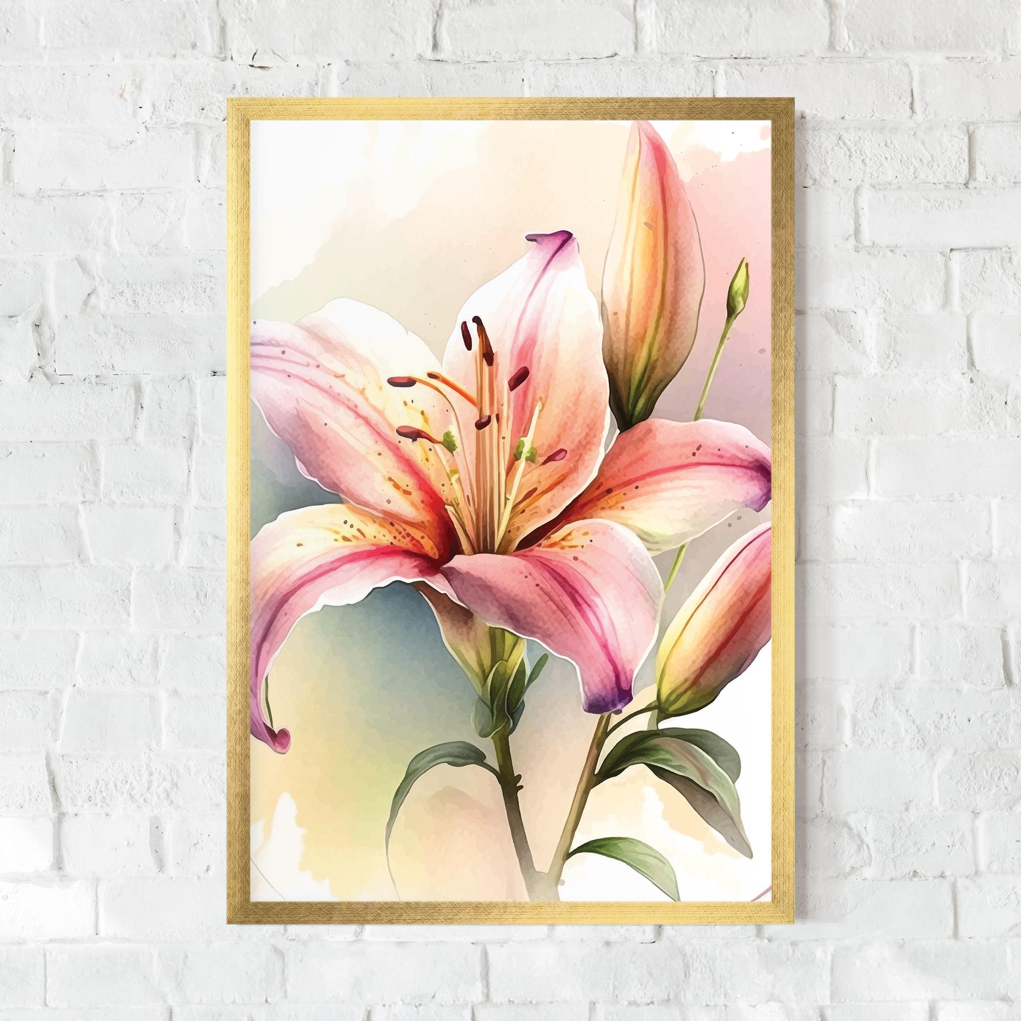 Gerahmte Poster Pink Orange Lily mockup 0