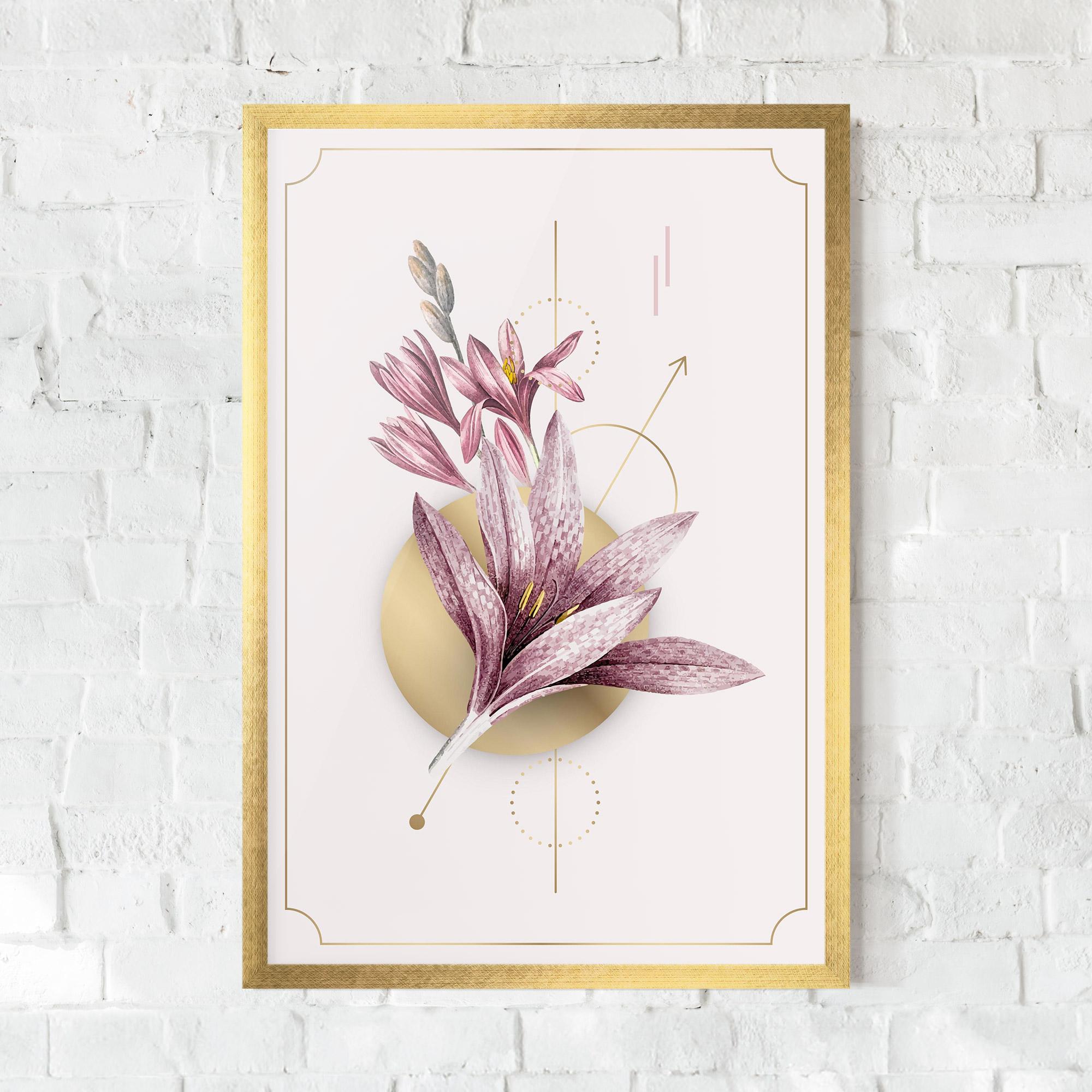 Gerahmte Poster Purple Gold Lily mockup 0