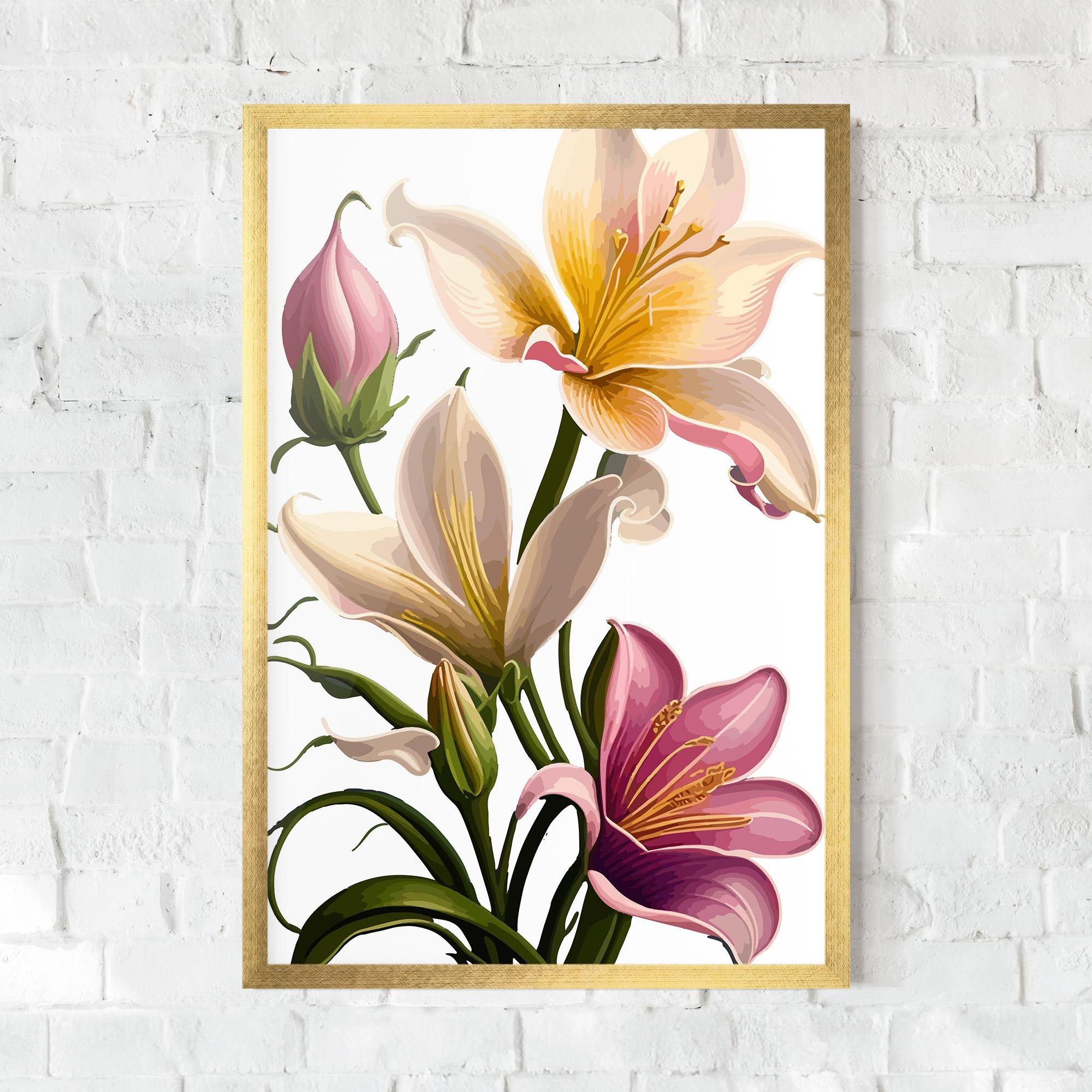Gerahmte Poster Purple White Lily mockup 0