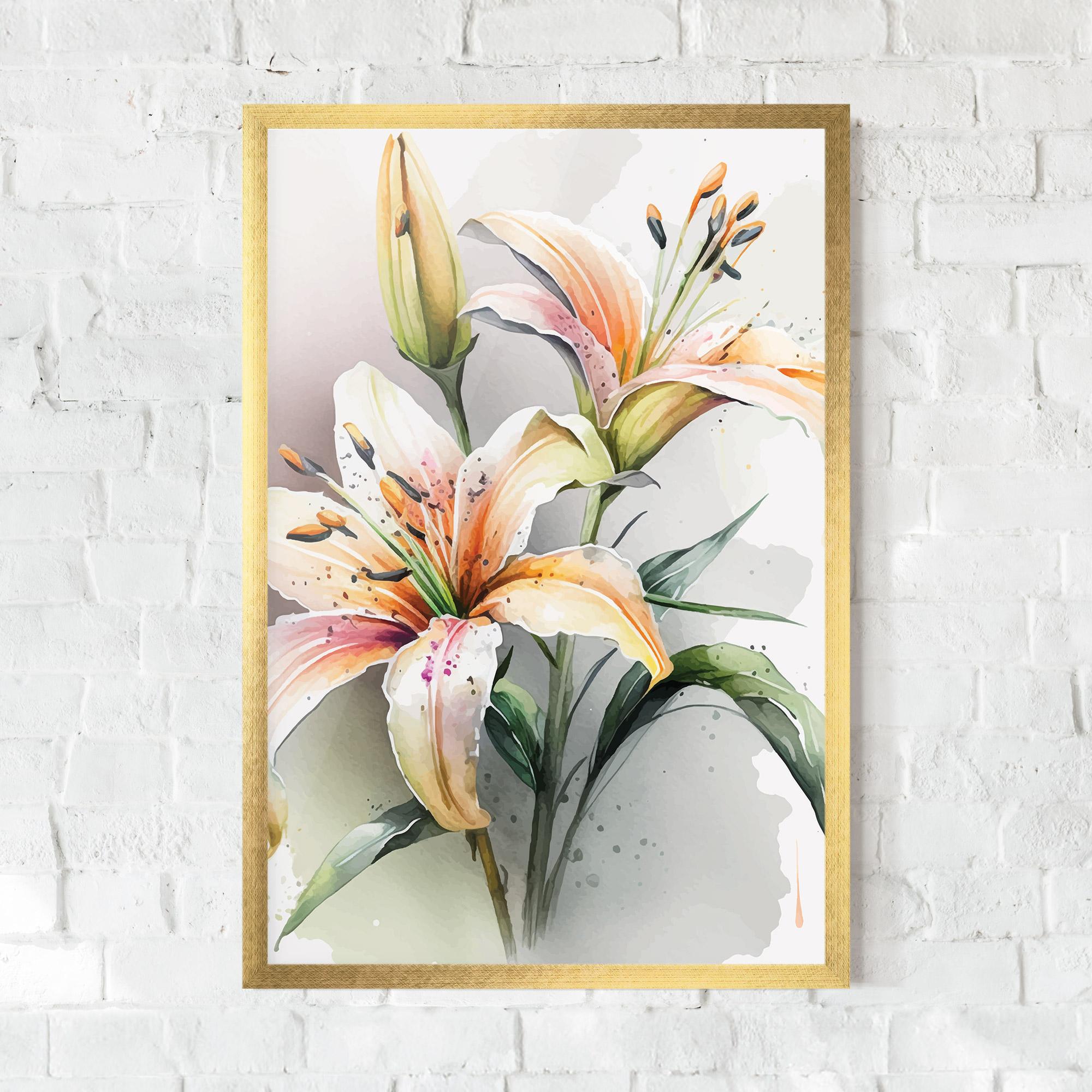 Gerahmte Poster White Orange Lily mockup 0