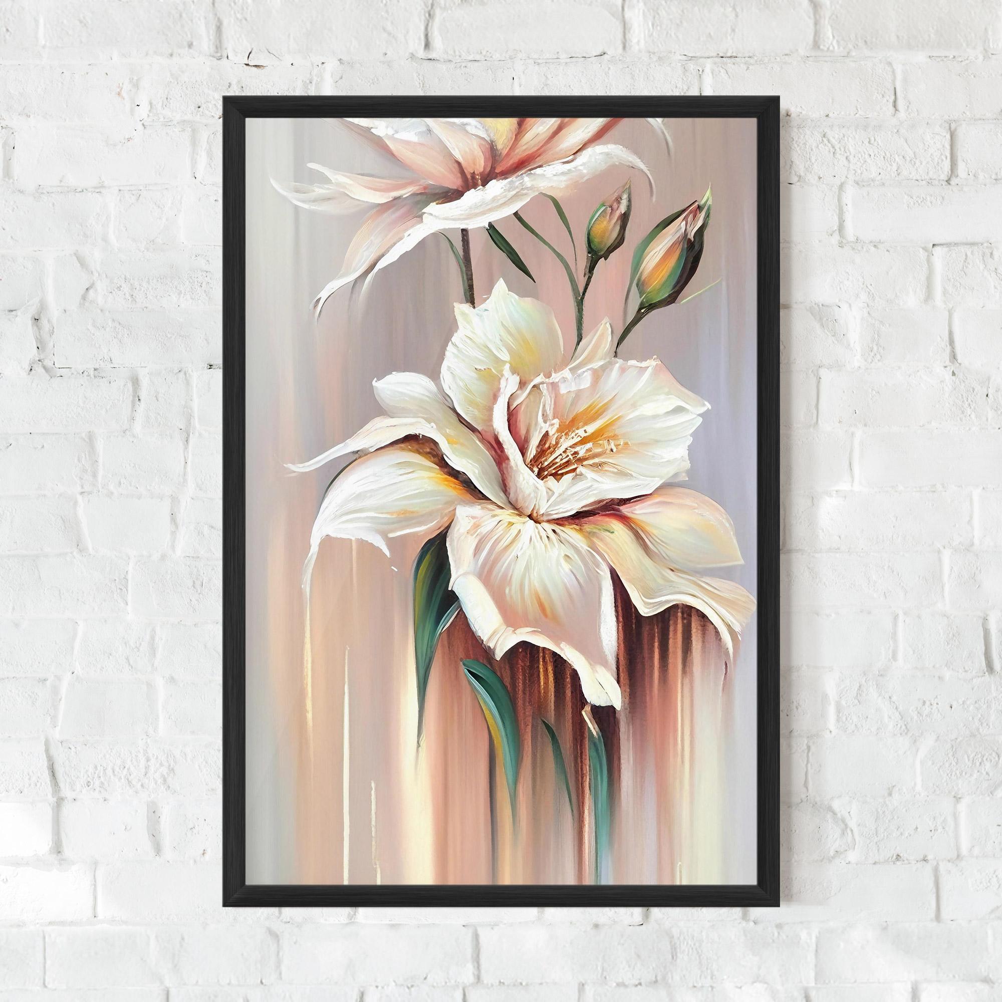 Gerahmte Poster Abstract Lily Painting mockup 0