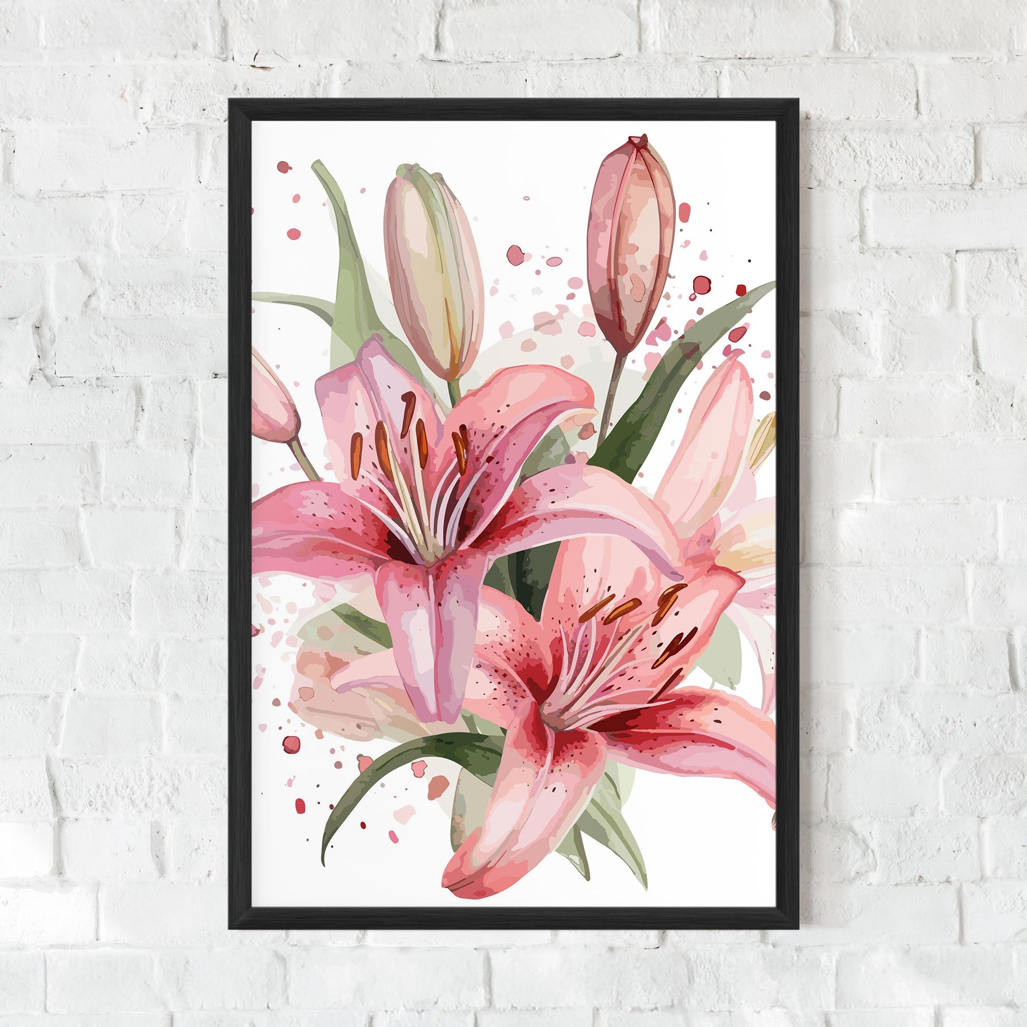 Gerahmte Poster Beautiful Pink Lily mockup 0