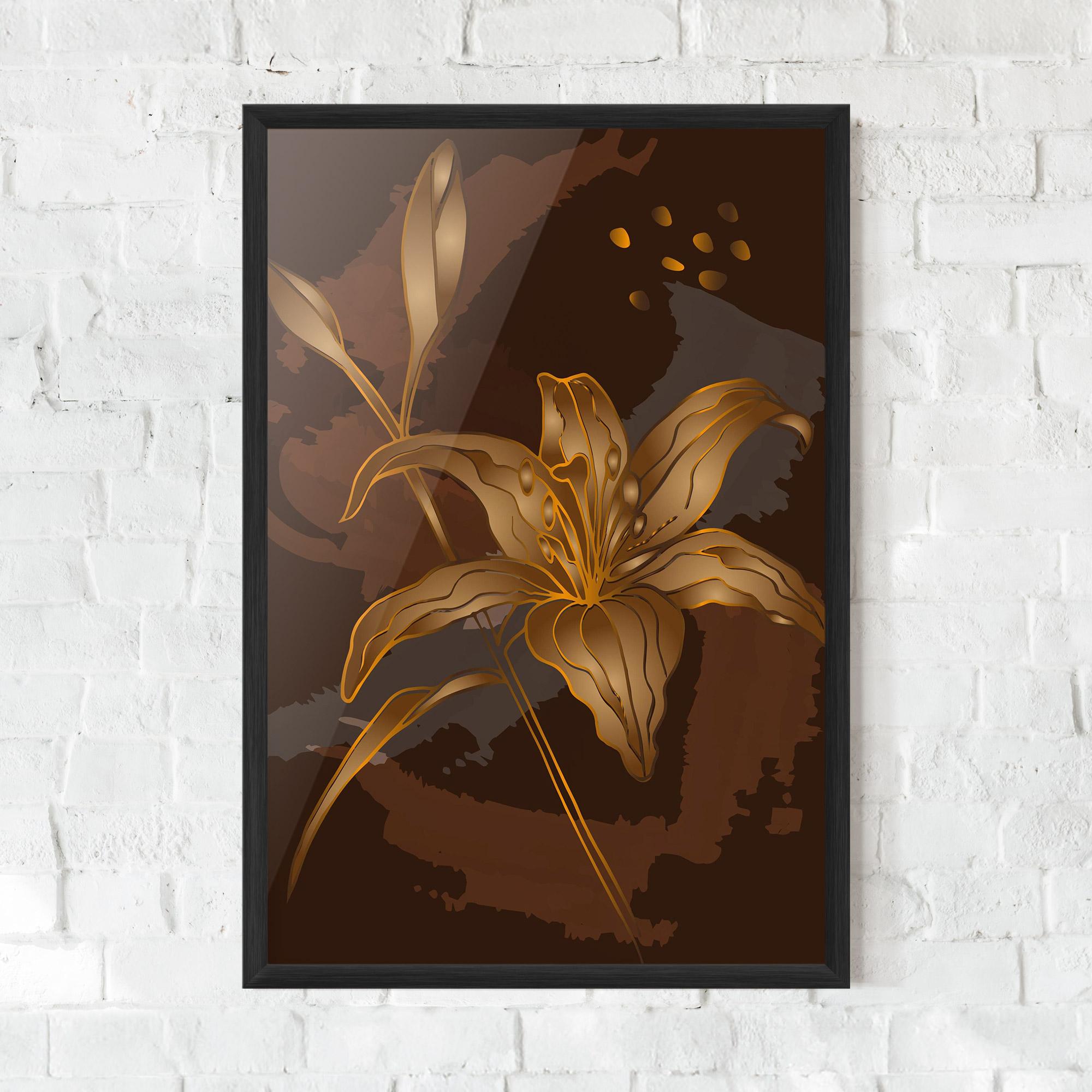 Gerahmte Poster Gold Brown Lily mockup 0