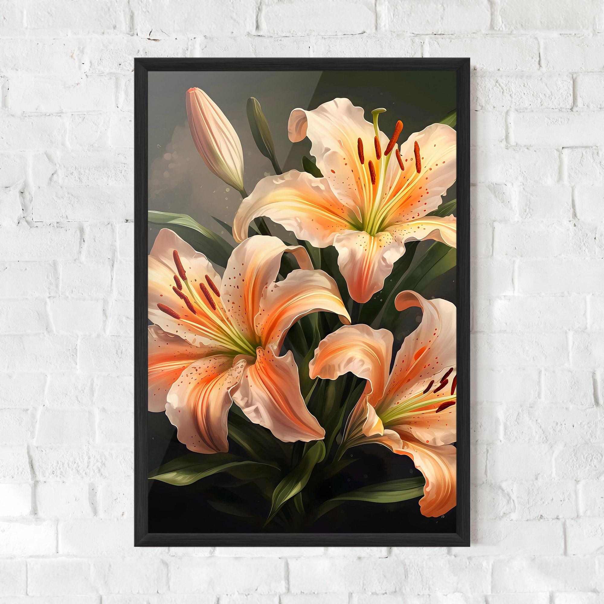 Gerahmte Poster Light Orange Lily mockup 0