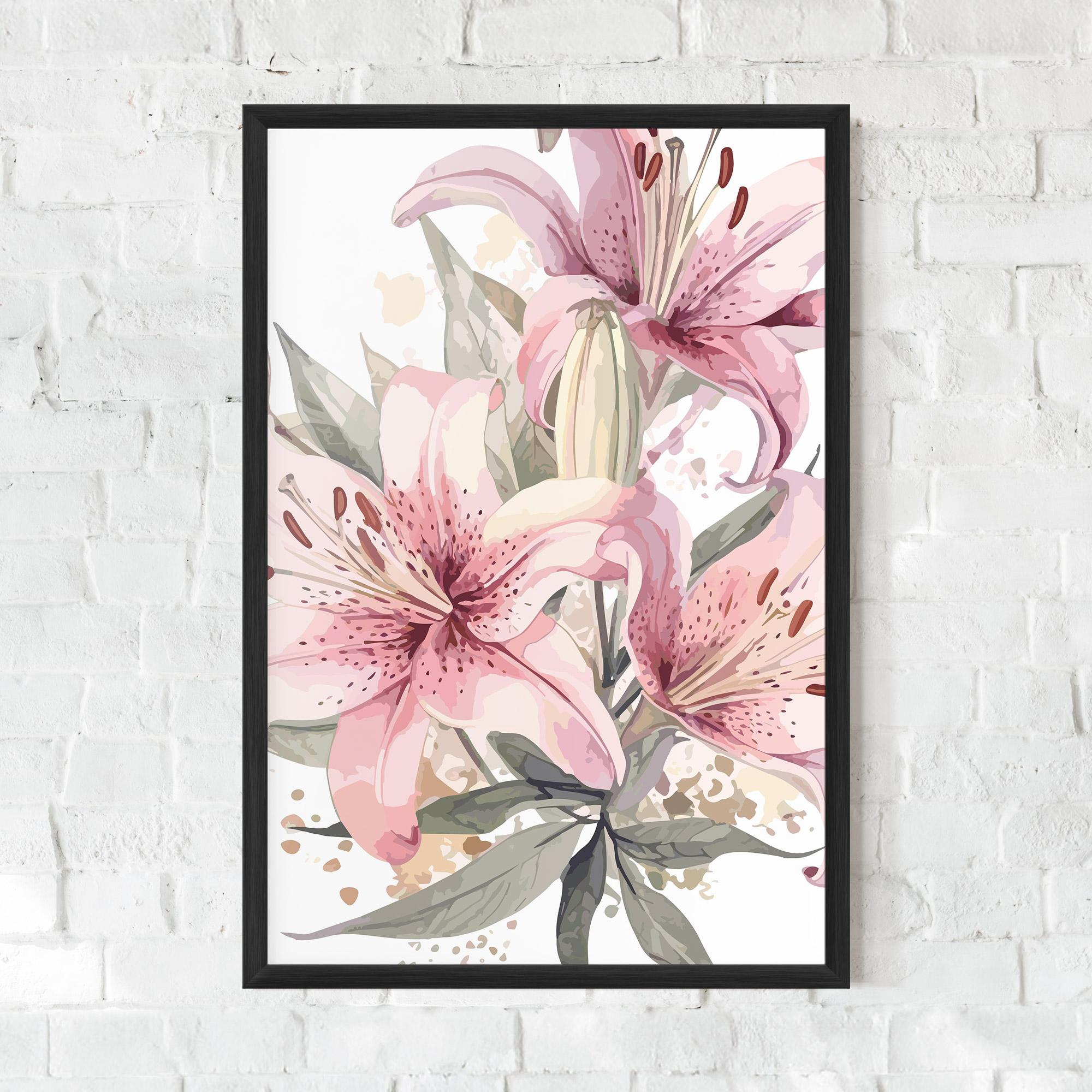 Gerahmte Poster Light Pink Lily Art mockup 0