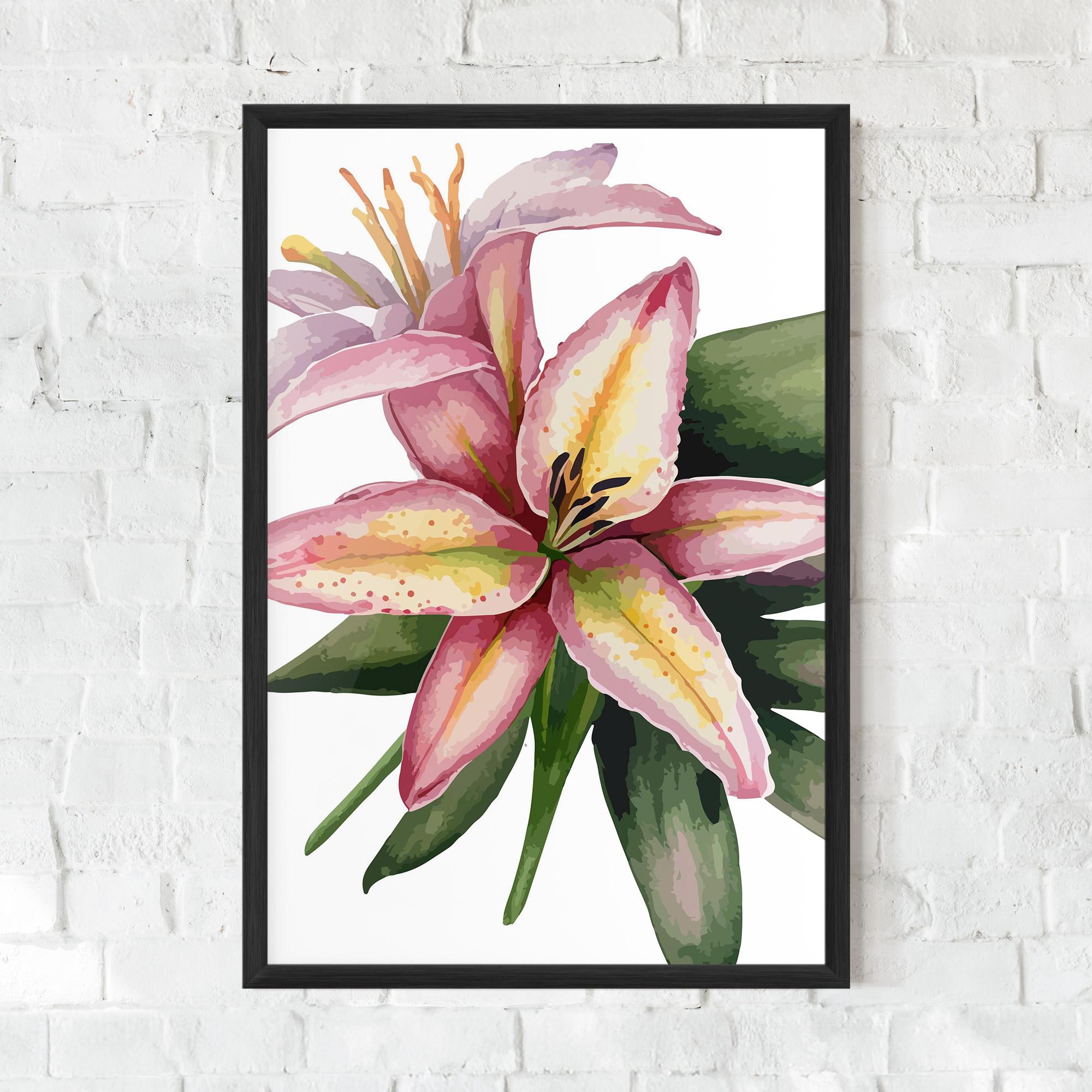 Gerahmte Poster Lily Pretty Pink mockup 0