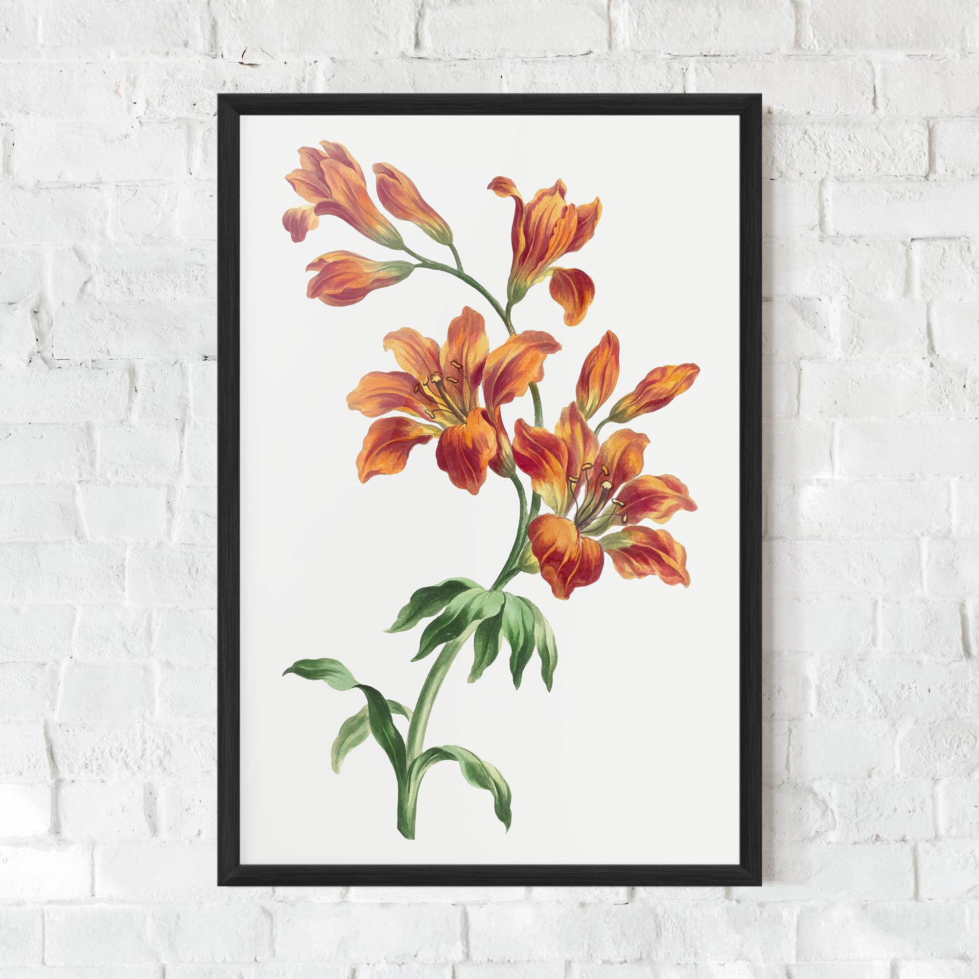 Gerahmte Poster Orange Painted Lily mockup 0