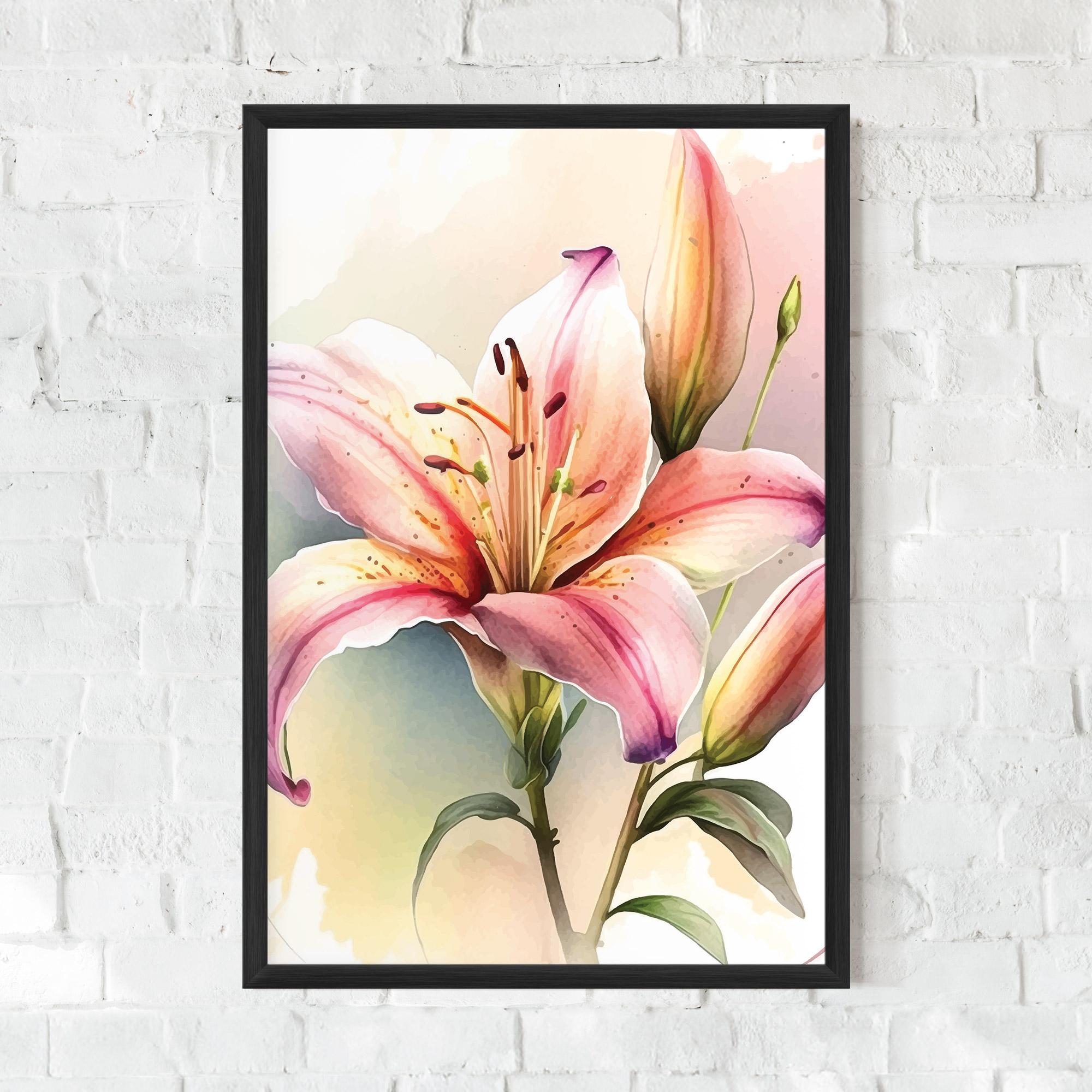 Gerahmte Poster Pink Orange Lily mockup 0