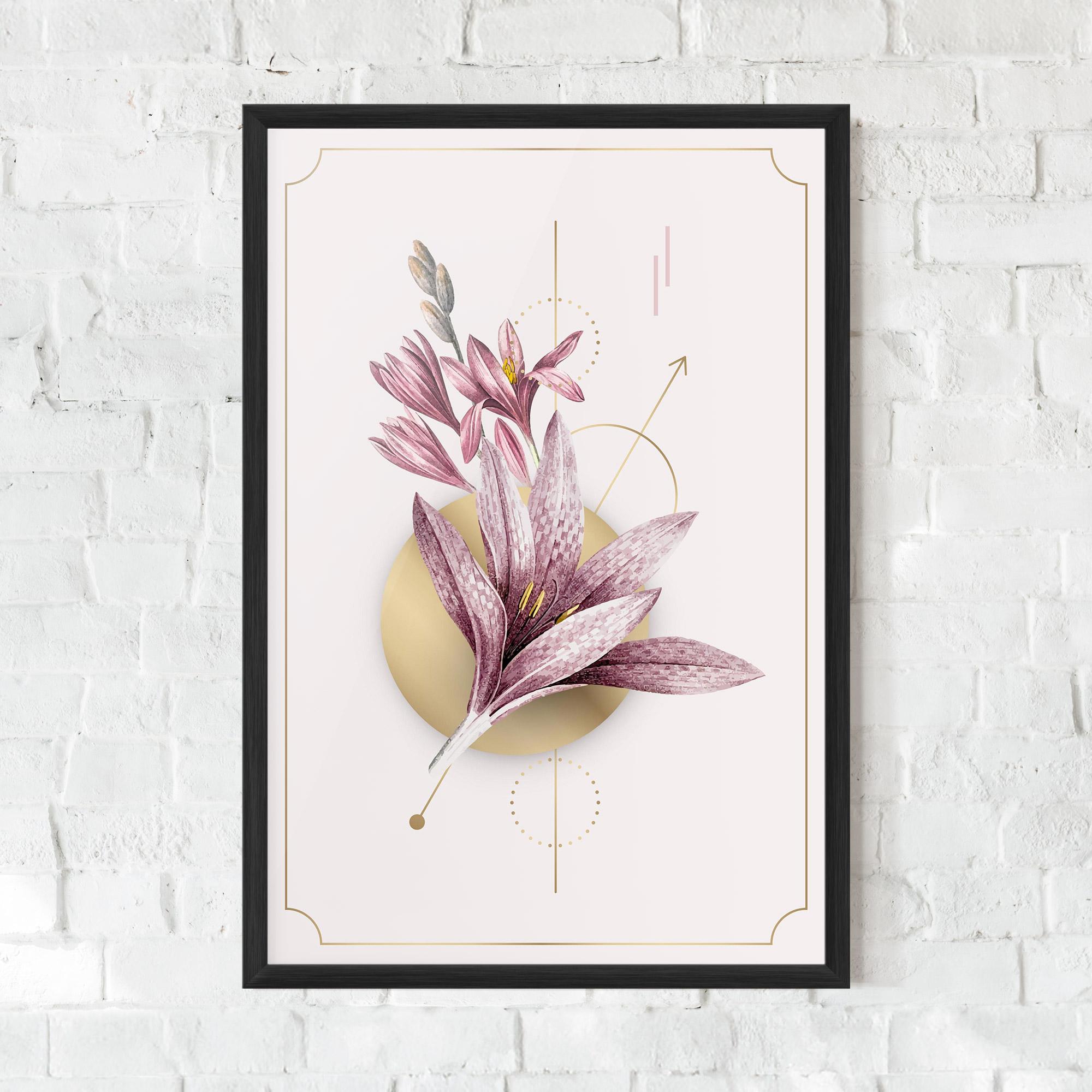 Gerahmte Poster Purple Gold Lily mockup 0