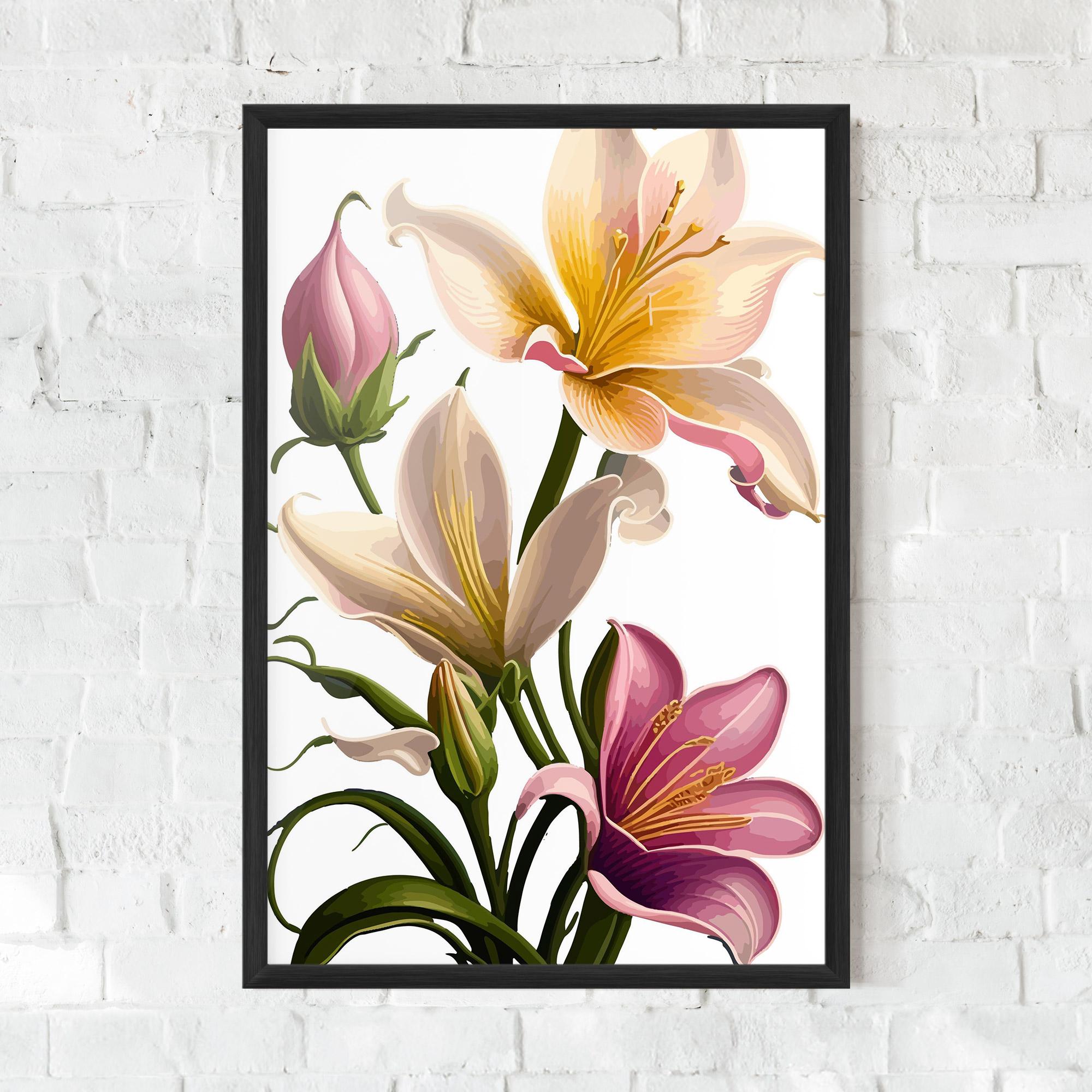 Gerahmte Poster Purple White Lily mockup 0