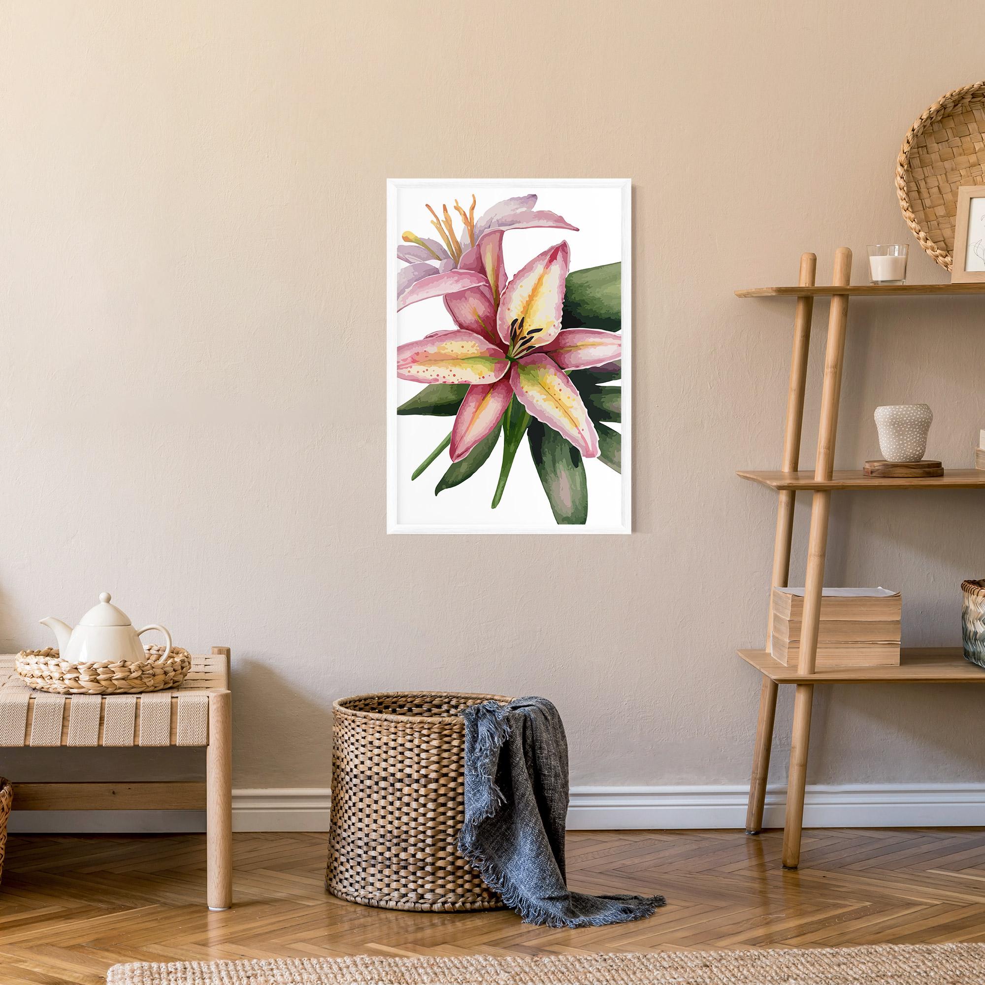 Gerahmte Poster Lily Pretty Pink mockup 9