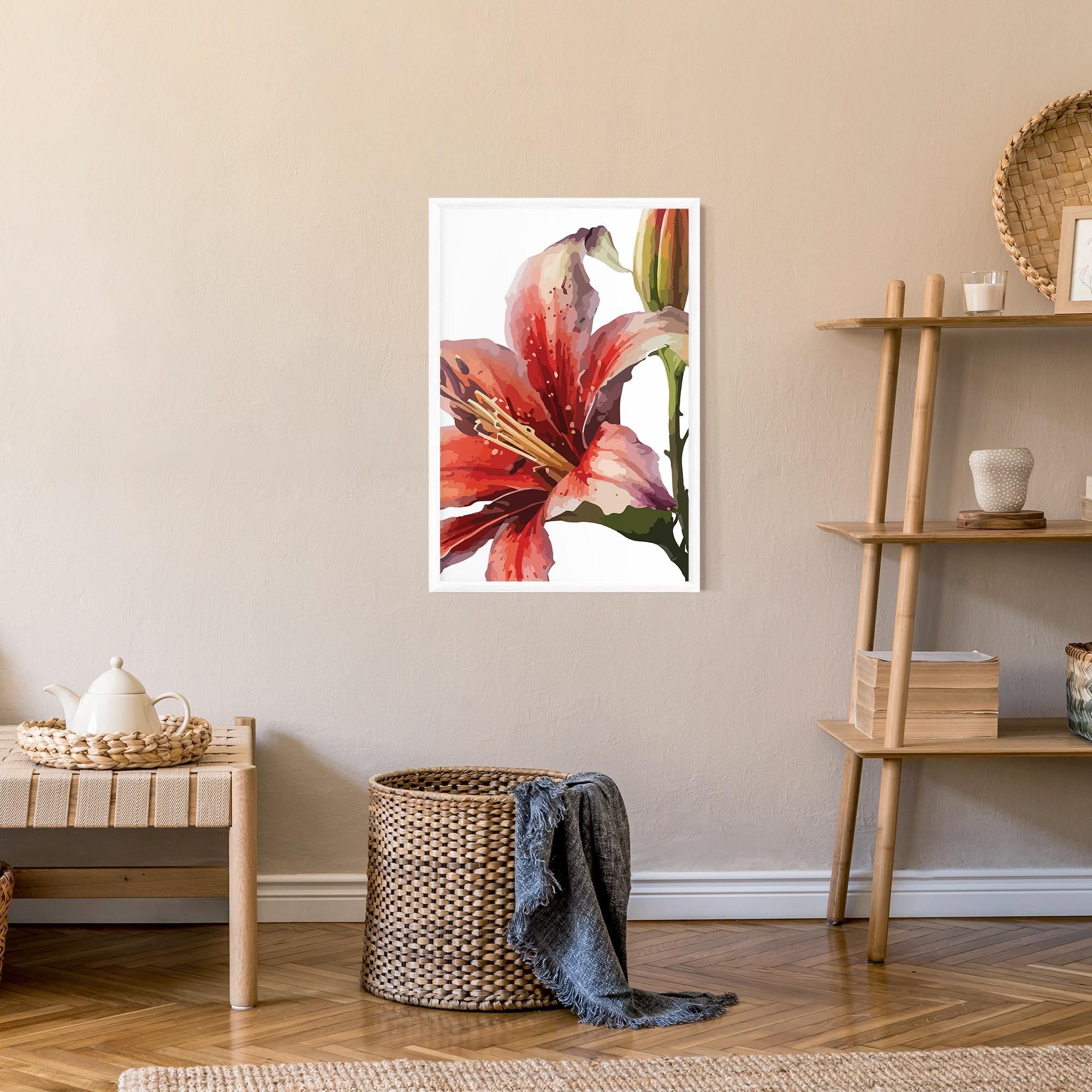 Gerahmte Poster Pretty Red Purple Lily mockup 9