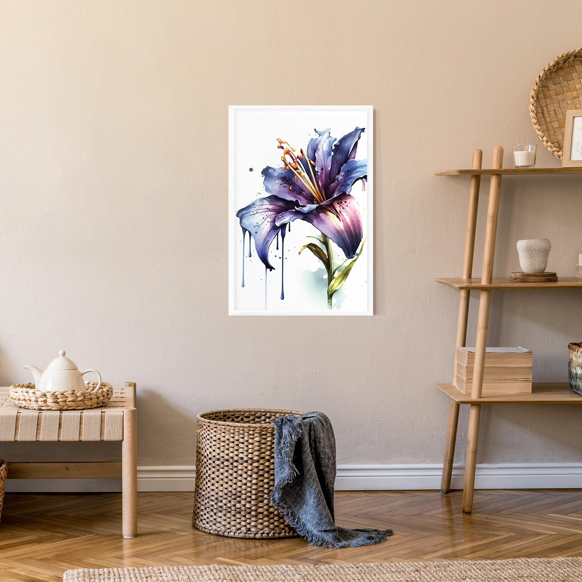 Gerahmte Poster Purple Orange Lily mockup 9