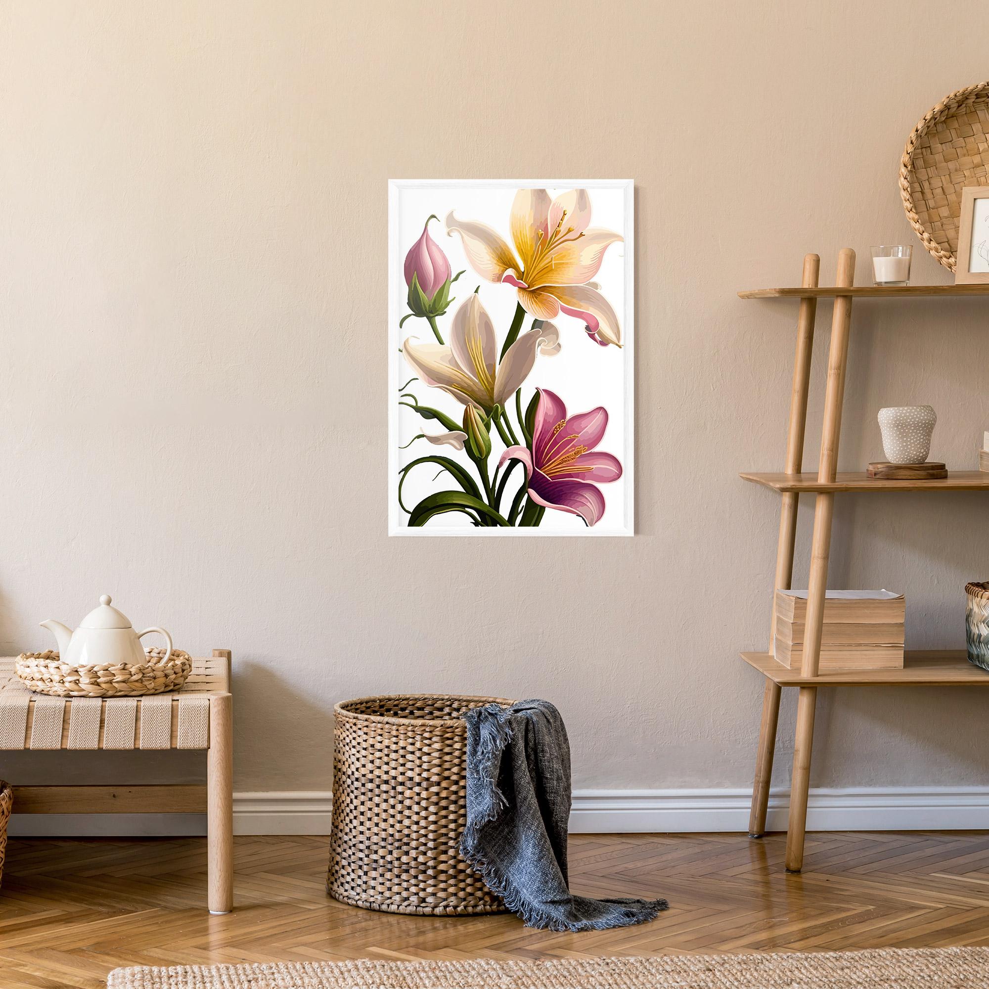 Gerahmte Poster Purple White Lily mockup 9