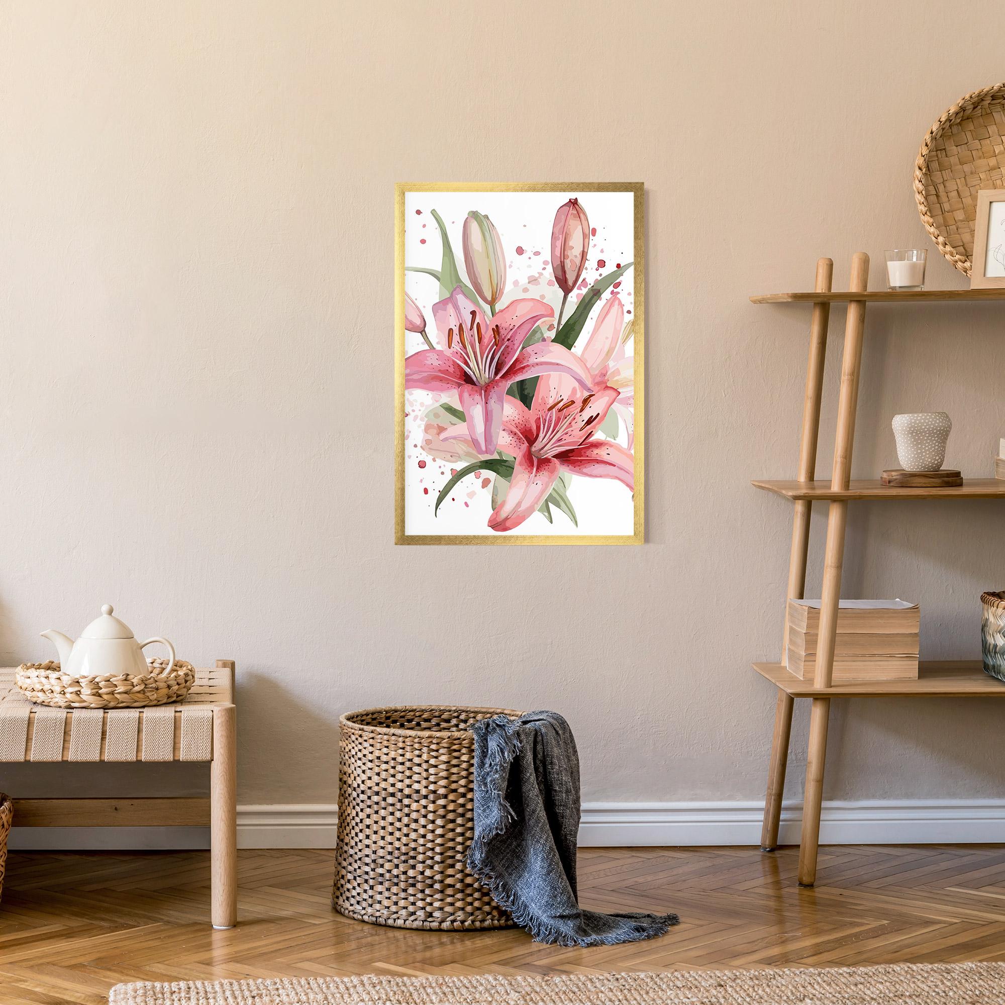 Gerahmte Poster Beautiful Pink Lily mockup 9