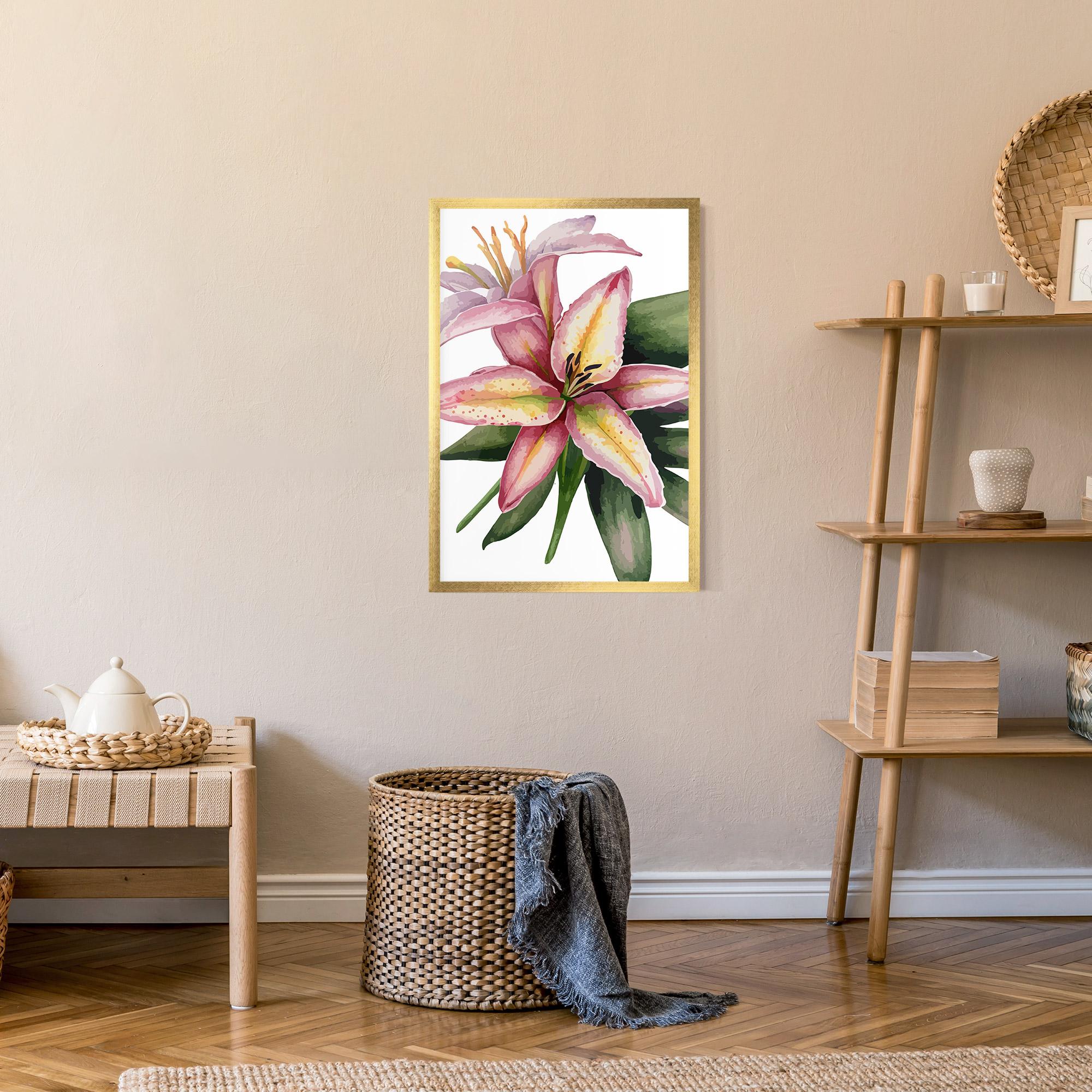 Gerahmte Poster Lily Pretty Pink mockup 9