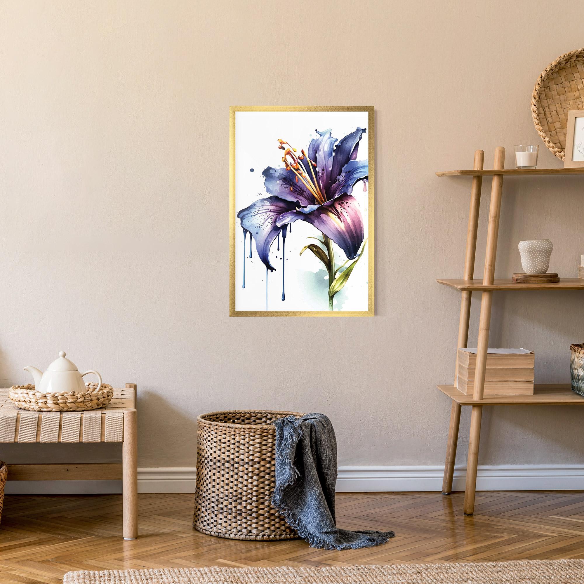 Gerahmte Poster Purple Orange Lily mockup 9
