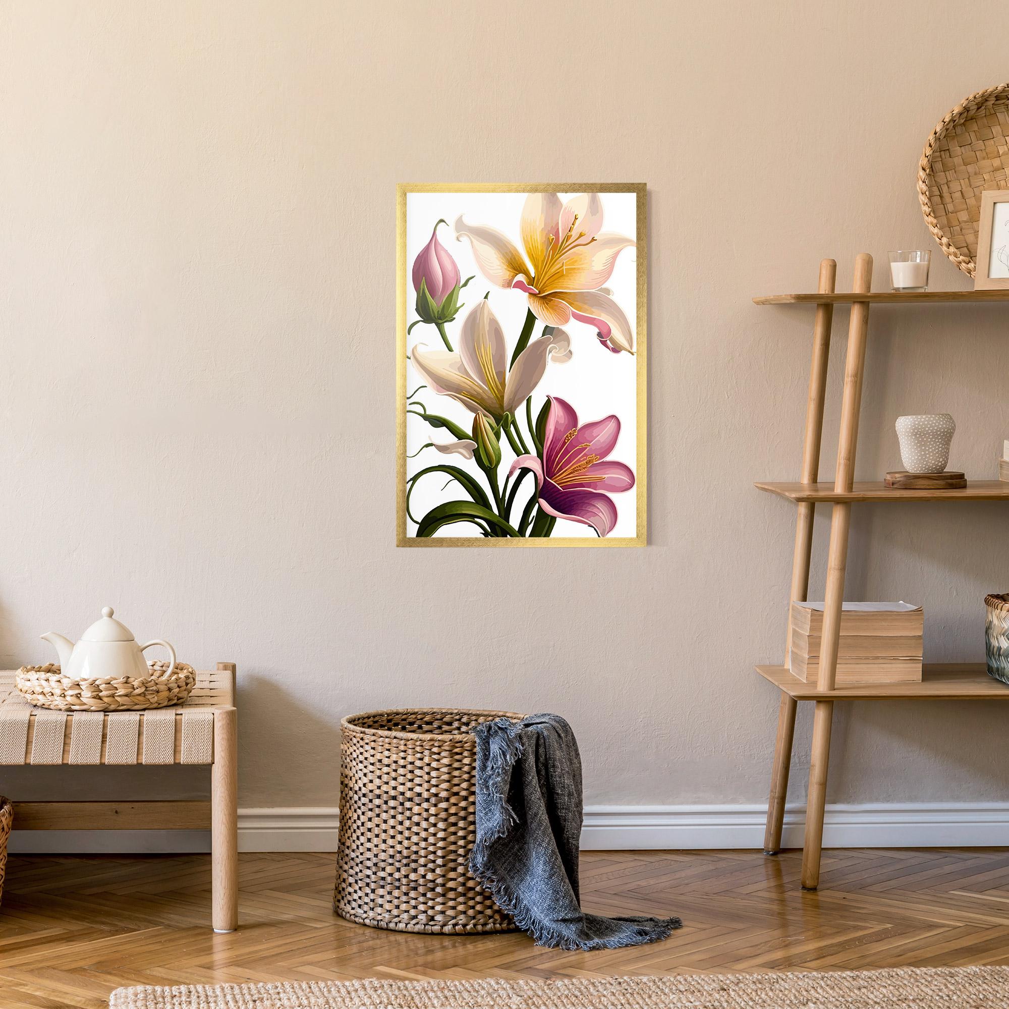 Gerahmte Poster Purple White Lily mockup 9