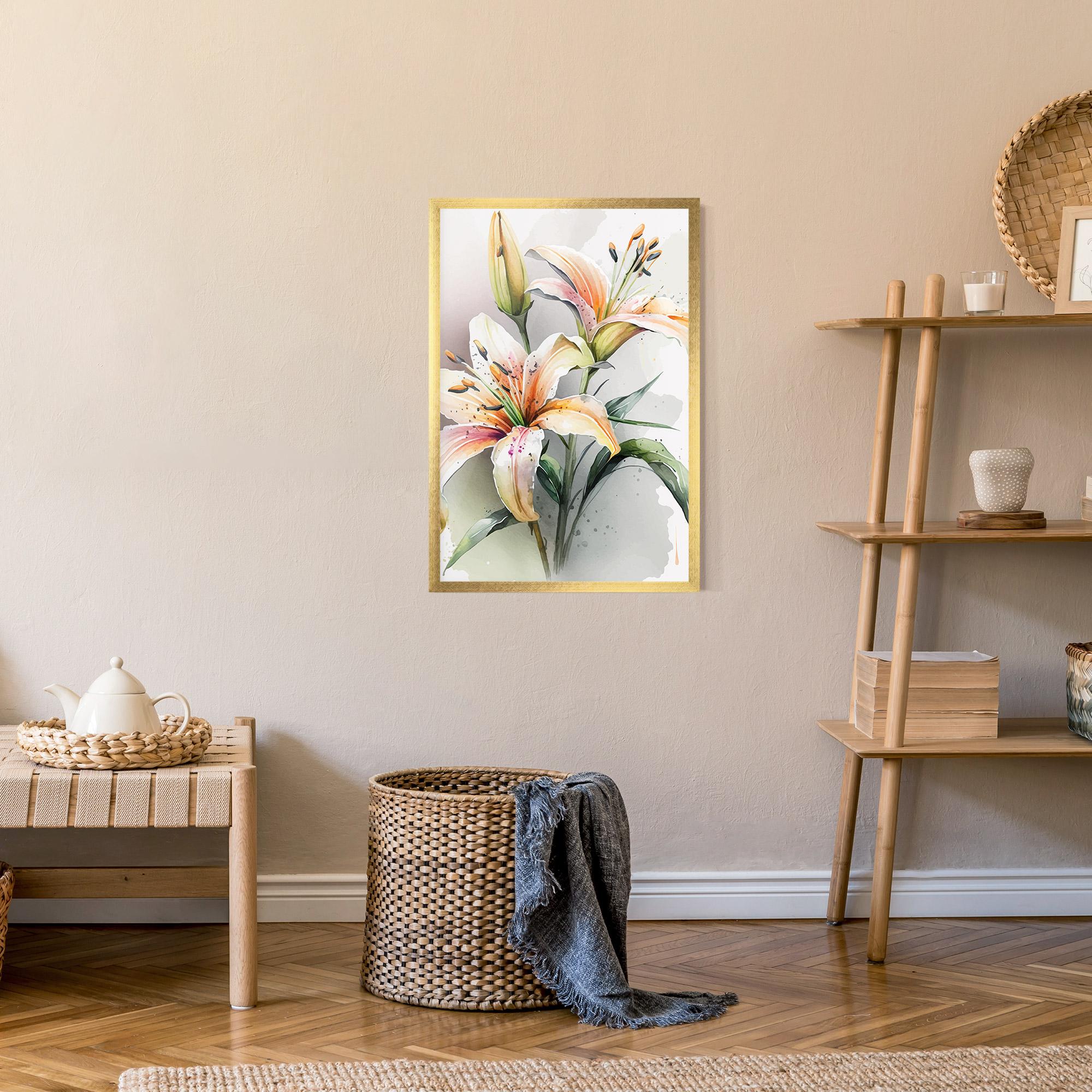 Gerahmte Poster White Orange Lily mockup 9
