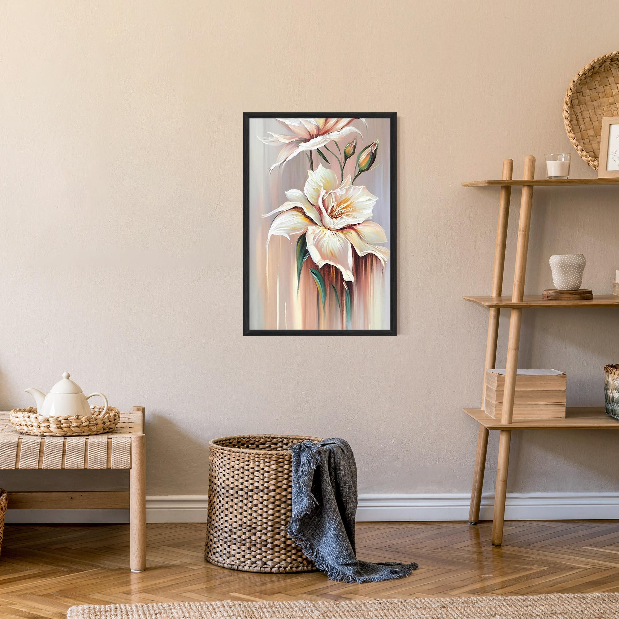 Gerahmte Poster Abstract Lily Painting mockup 9