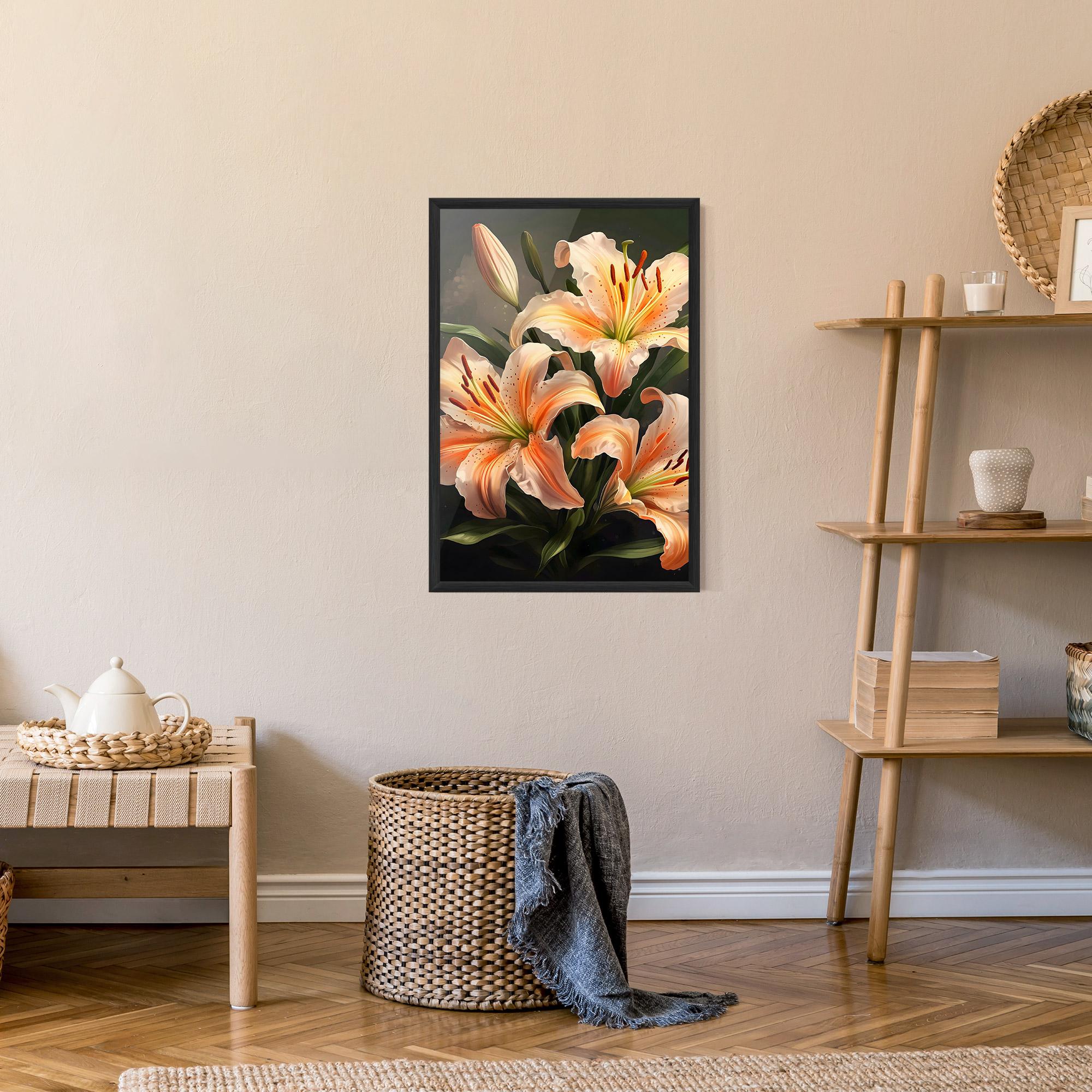 Gerahmte Poster Light Orange Lily mockup 9