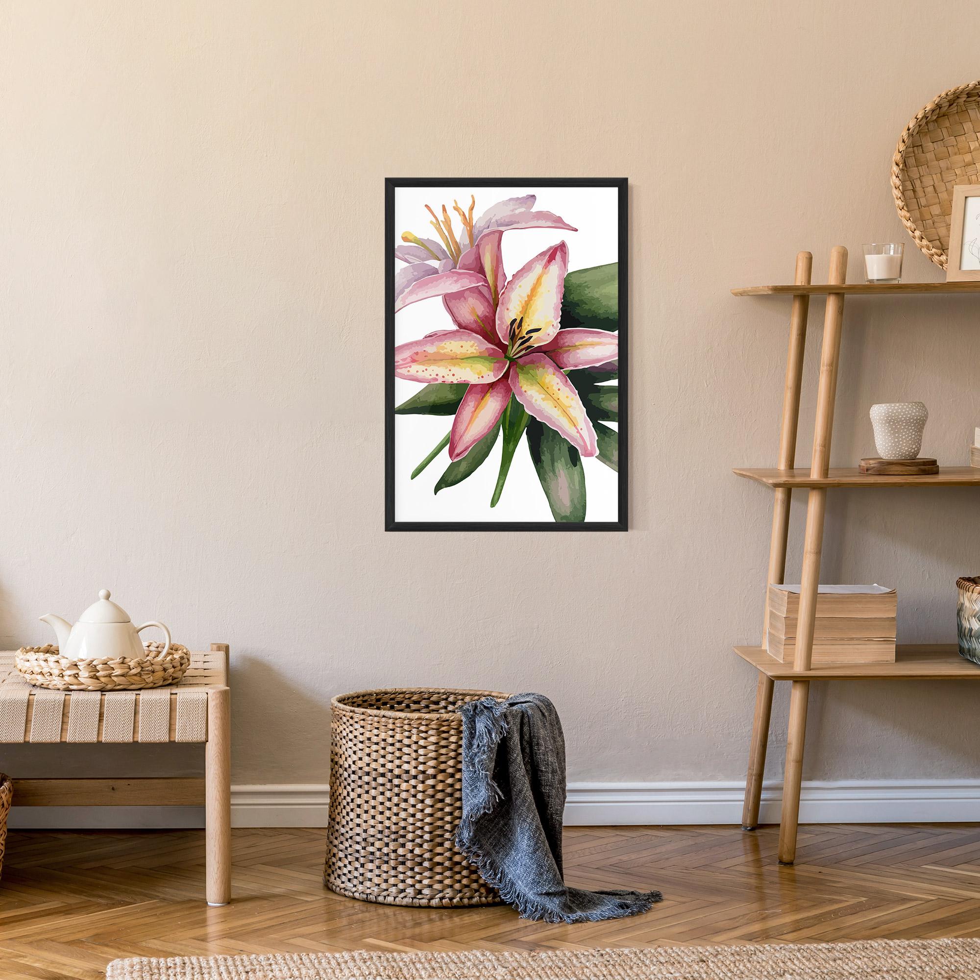 Gerahmte Poster Lily Pretty Pink mockup 9