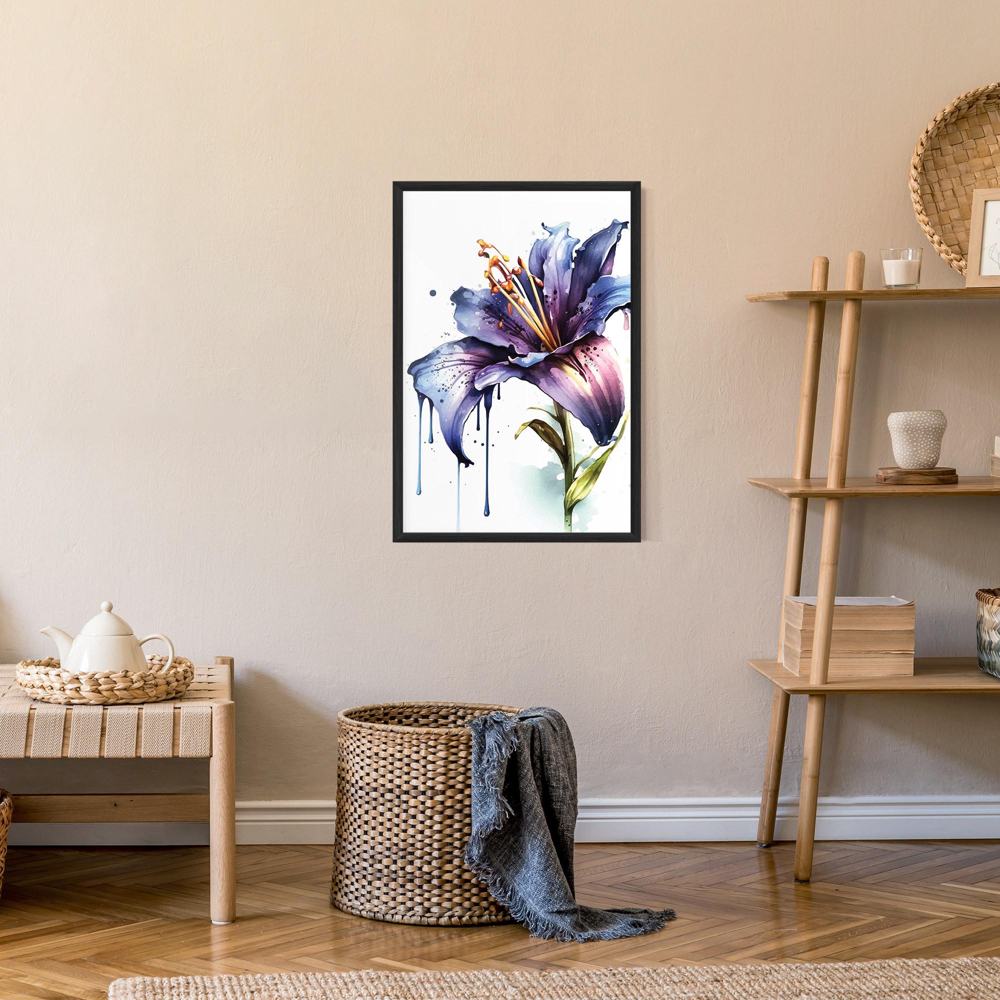 Gerahmte Poster Purple Orange Lily mockup 9