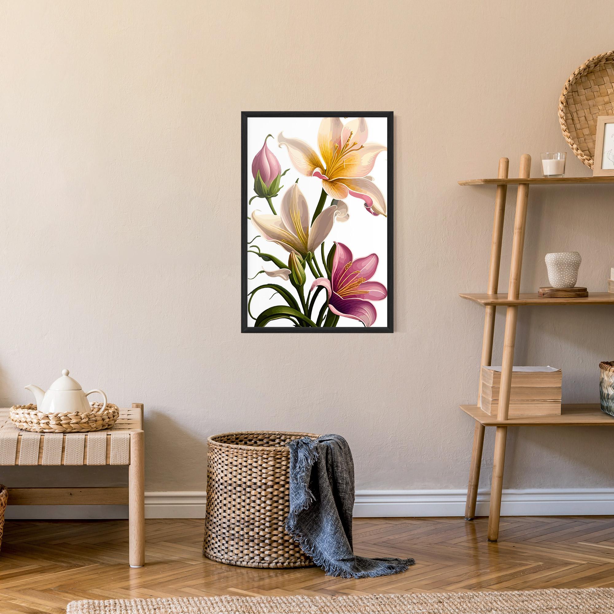 Gerahmte Poster Purple White Lily mockup 9