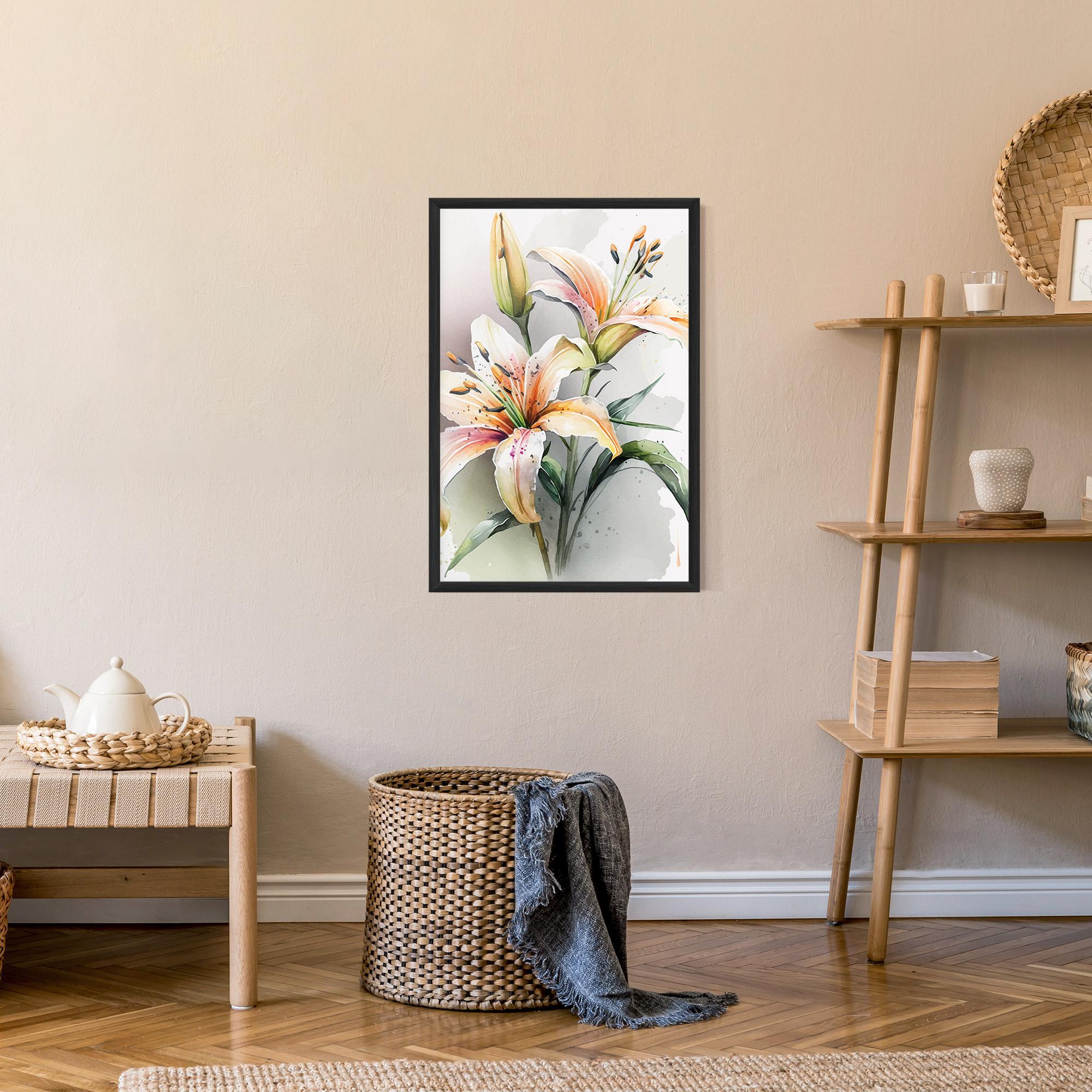 Gerahmte Poster White Orange Lily mockup 9