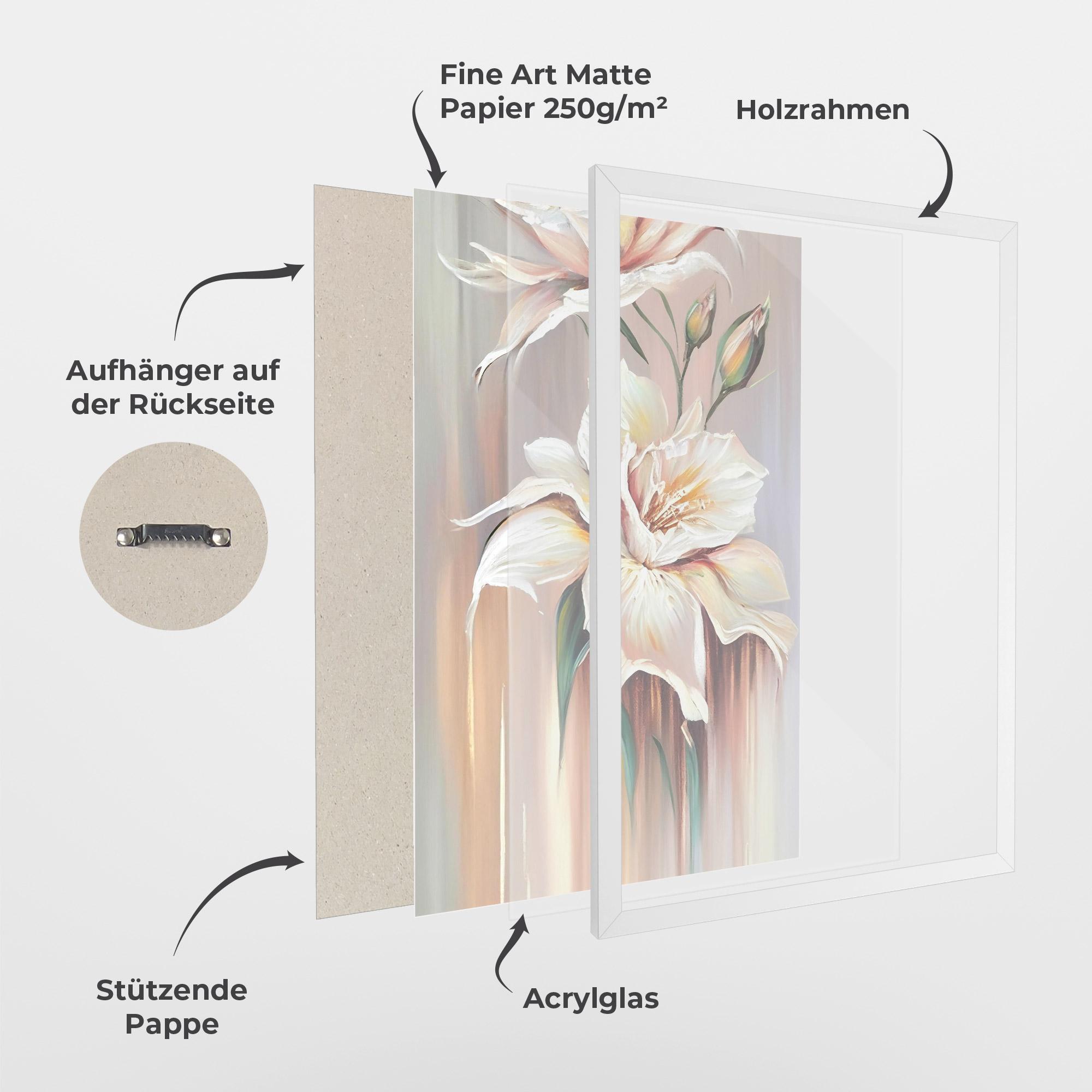 Gerahmte Poster Abstract Lily Painting mockup 1