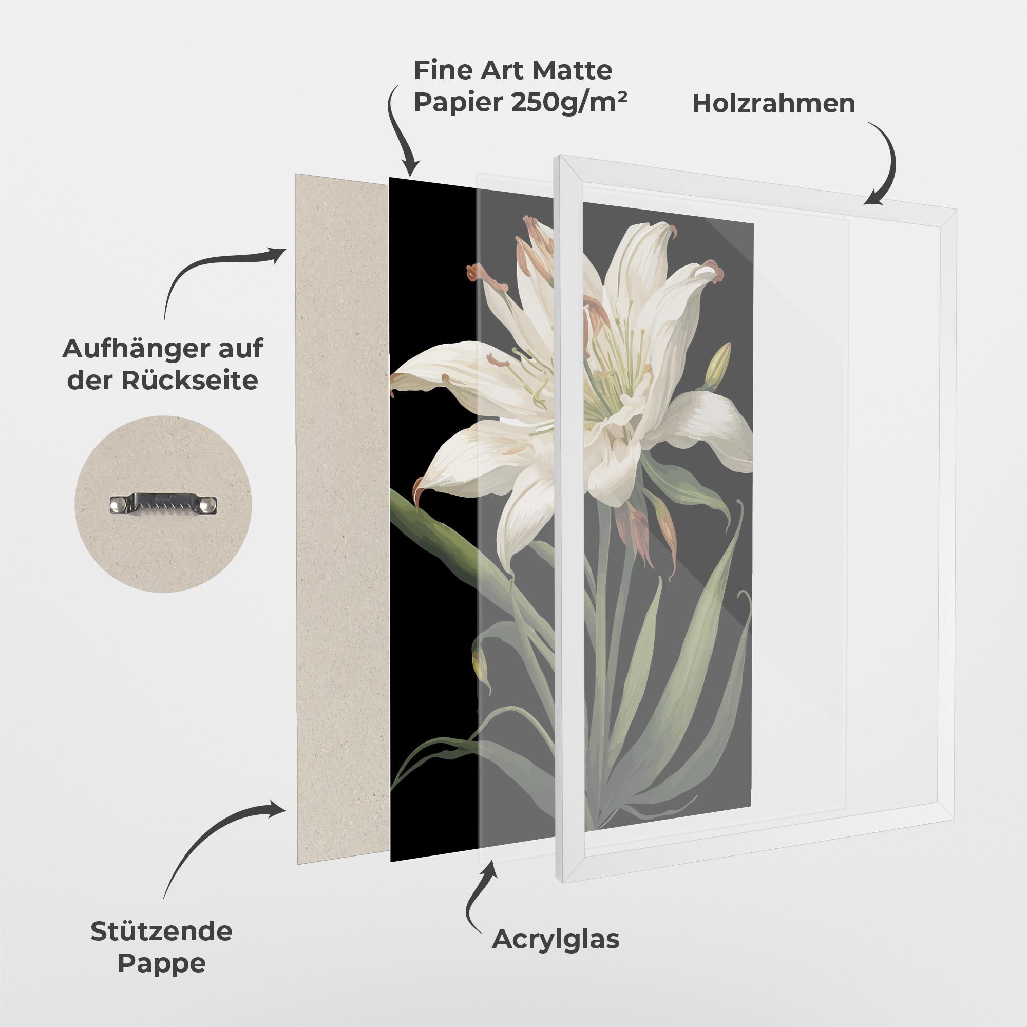 Gerahmte Poster Columbia White Lily mockup 1