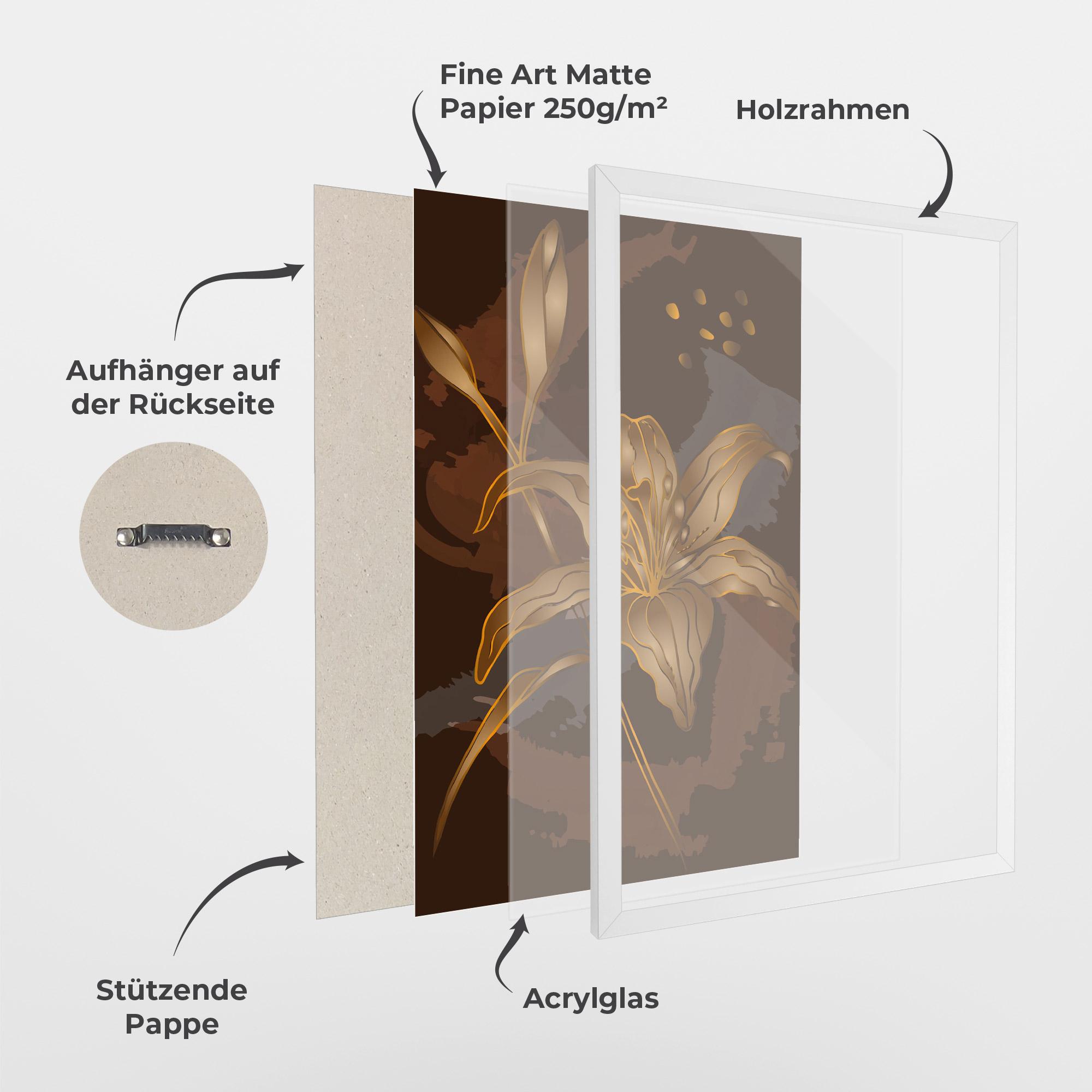 Gerahmte Poster Gold Brown Lily mockup 1