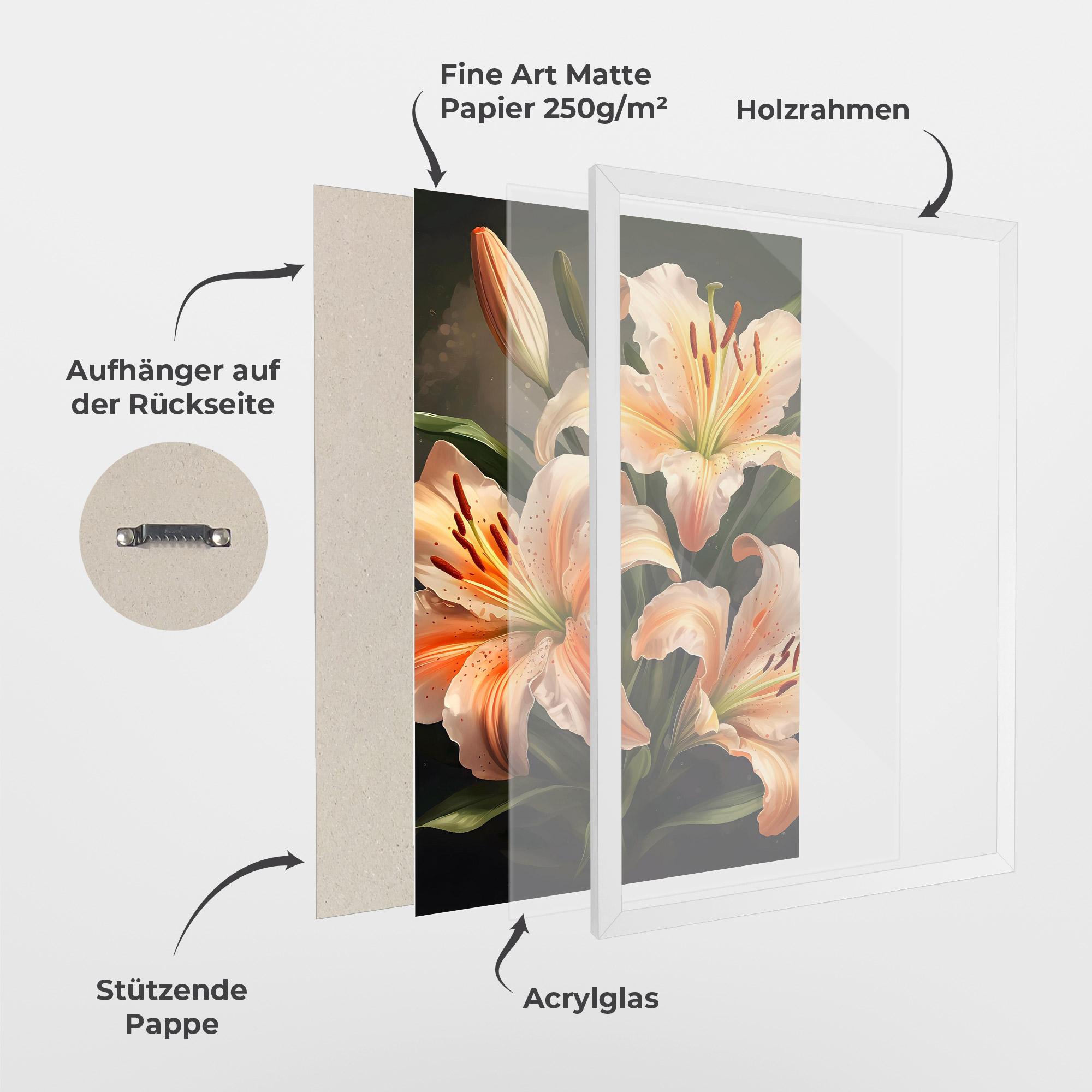 Gerahmte Poster Light Orange Lily mockup 1