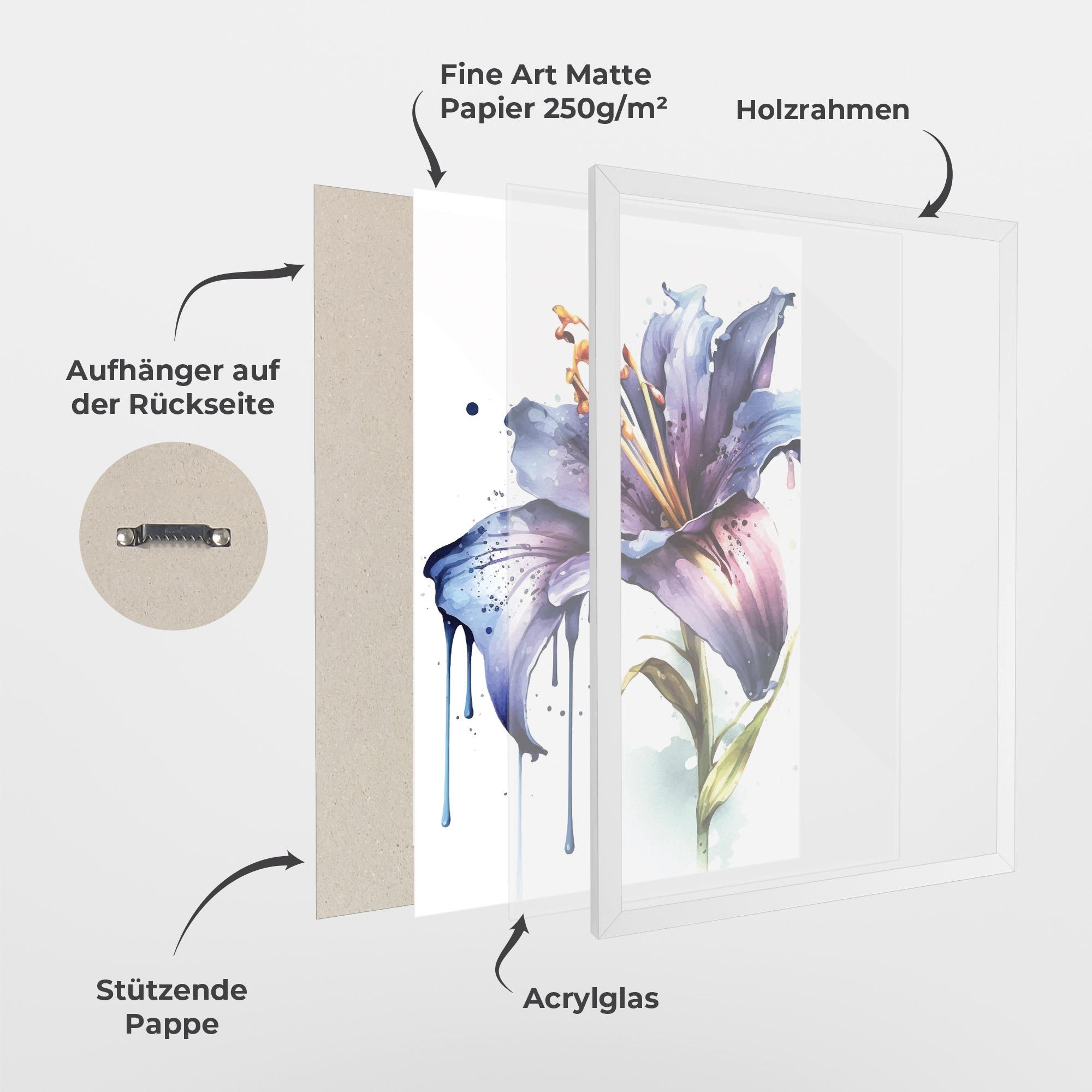 Gerahmte Poster Purple Orange Lily mockup 1