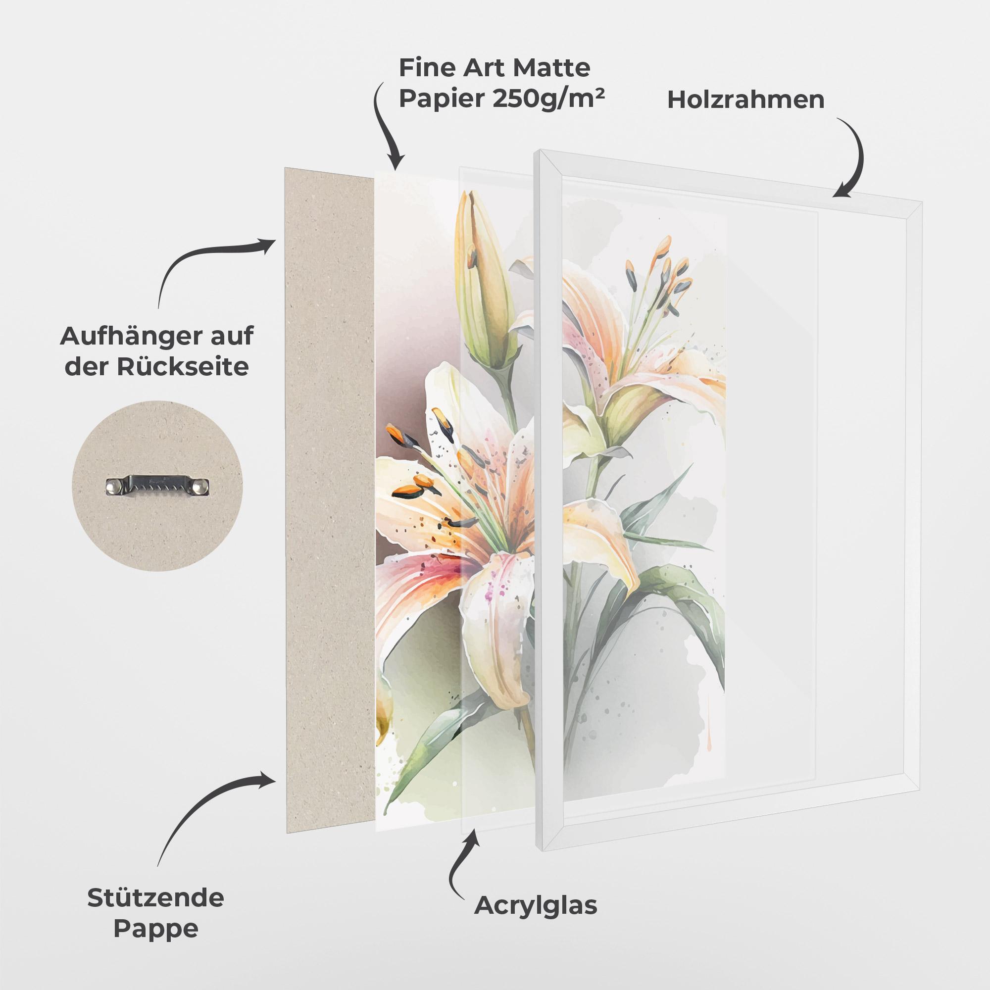 Gerahmte Poster White Orange Lily mockup 1
