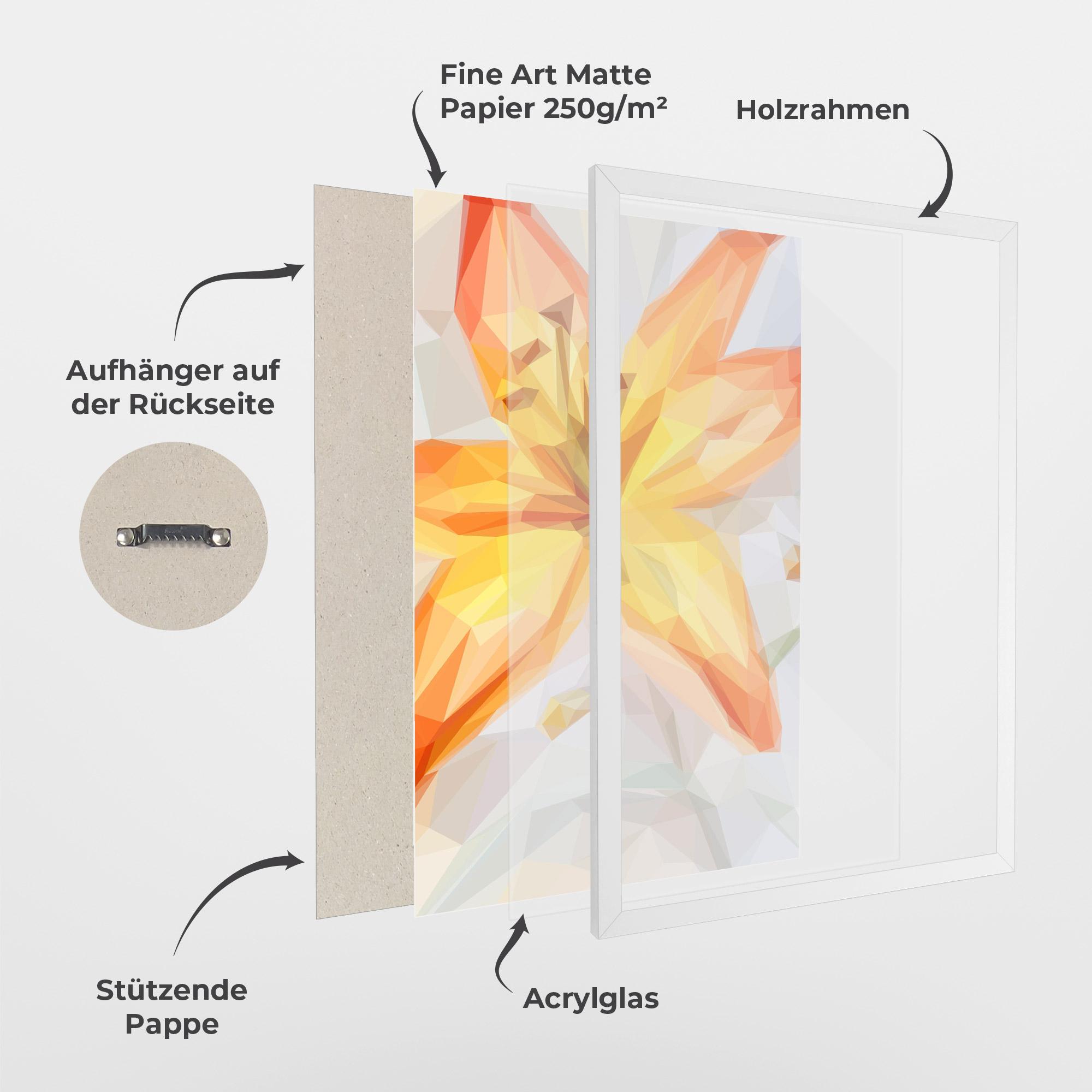 Gerahmte Poster Yellow Orange Lily mockup 1