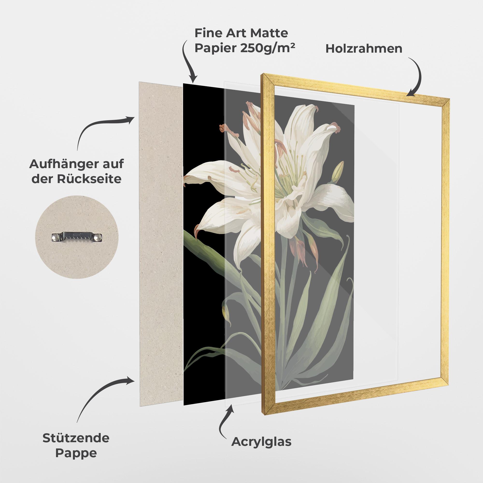 Gerahmte Poster Columbia White Lily mockup 1